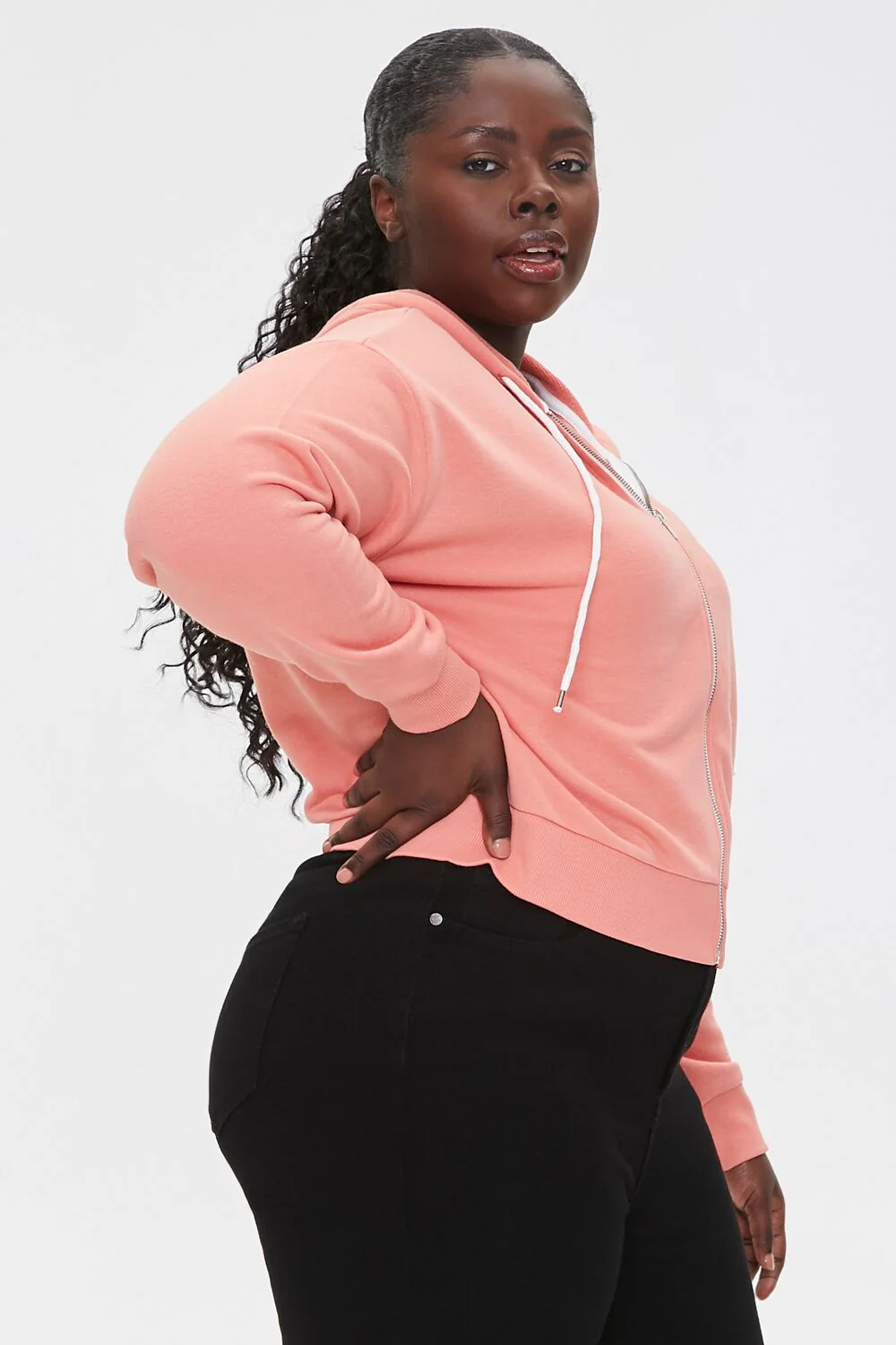Plus Size French Terry Zip-Up Hoodie - Image 57