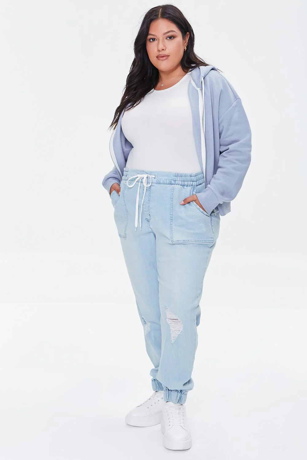 Plus Size French Terry Zip-Up Hoodie - Image 69