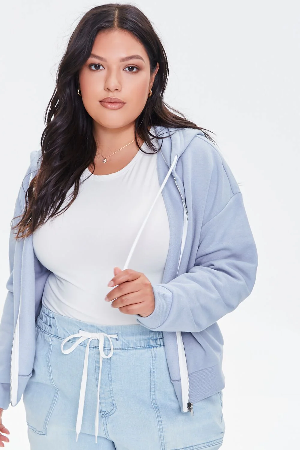 Plus Size French Terry Zip-Up Hoodie - Image 70