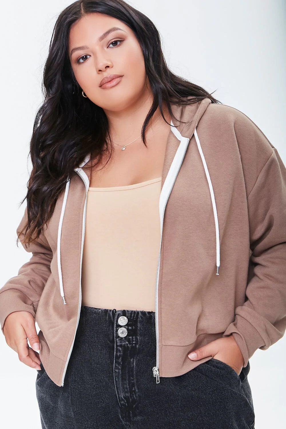Plus Size French Terry Zip-Up Hoodie - Image 73