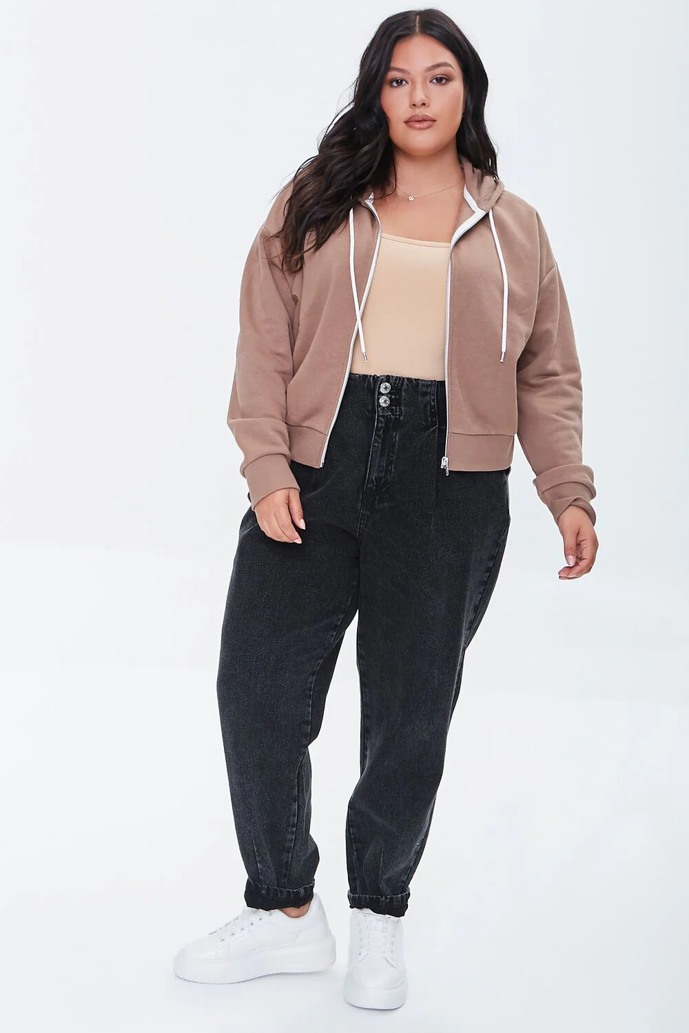 Plus Size French Terry Zip-Up Hoodie - Image 75