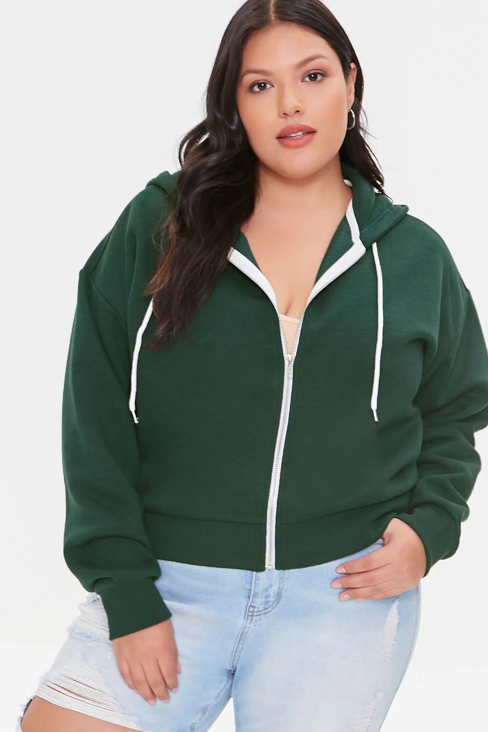 Plus Size French Terry Zip-Up Hoodie - Image 78