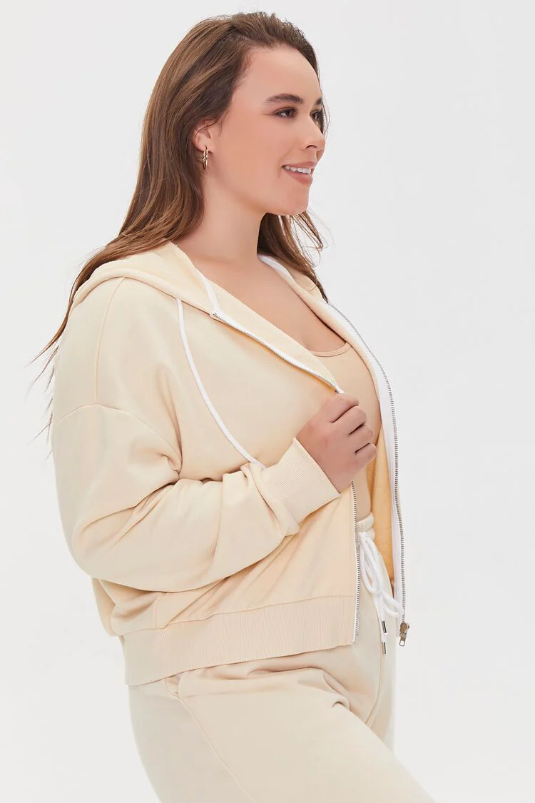 Plus Size French Terry Zip-Up Hoodie - Image 83