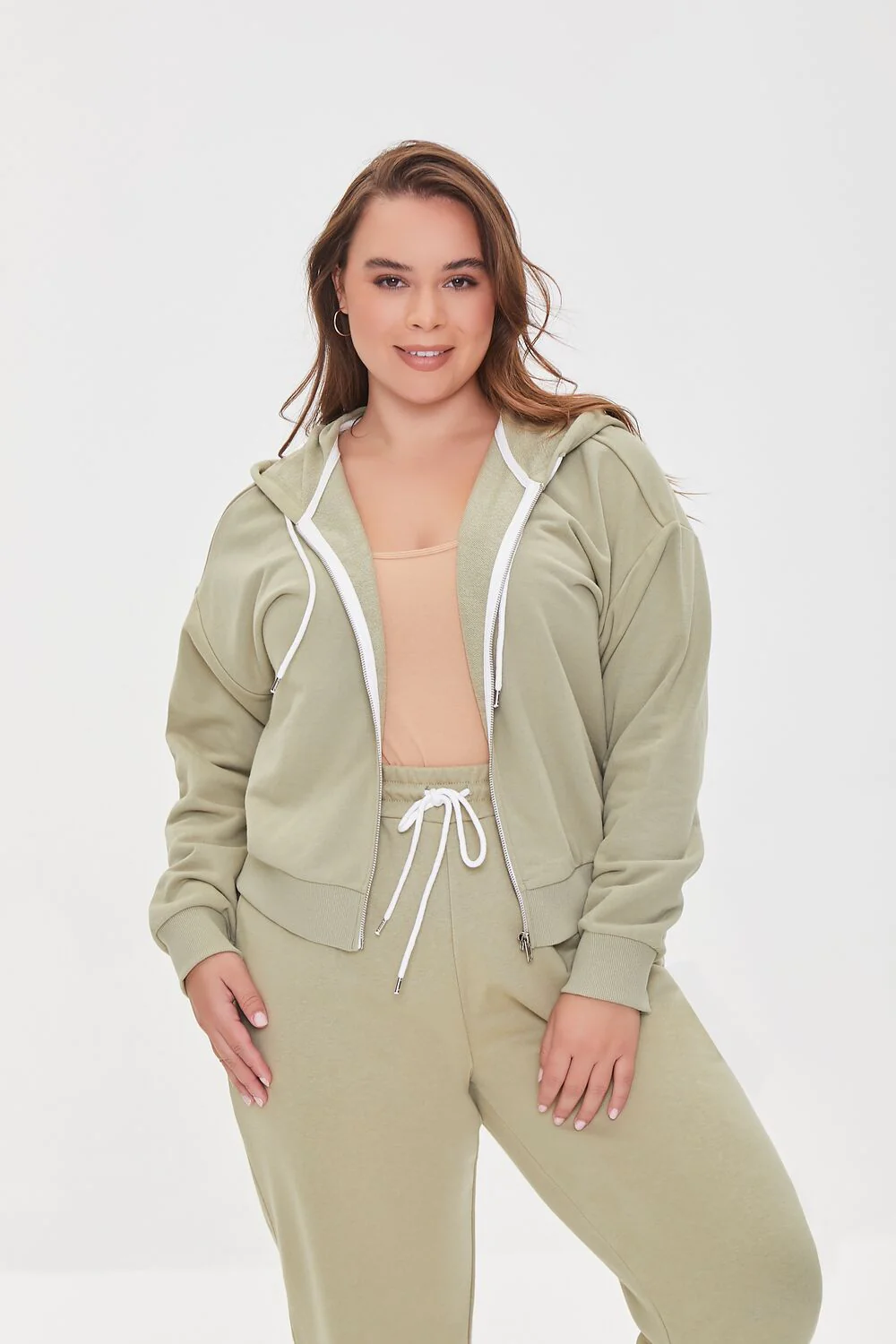 Plus Size French Terry Zip-Up Hoodie - Image 87
