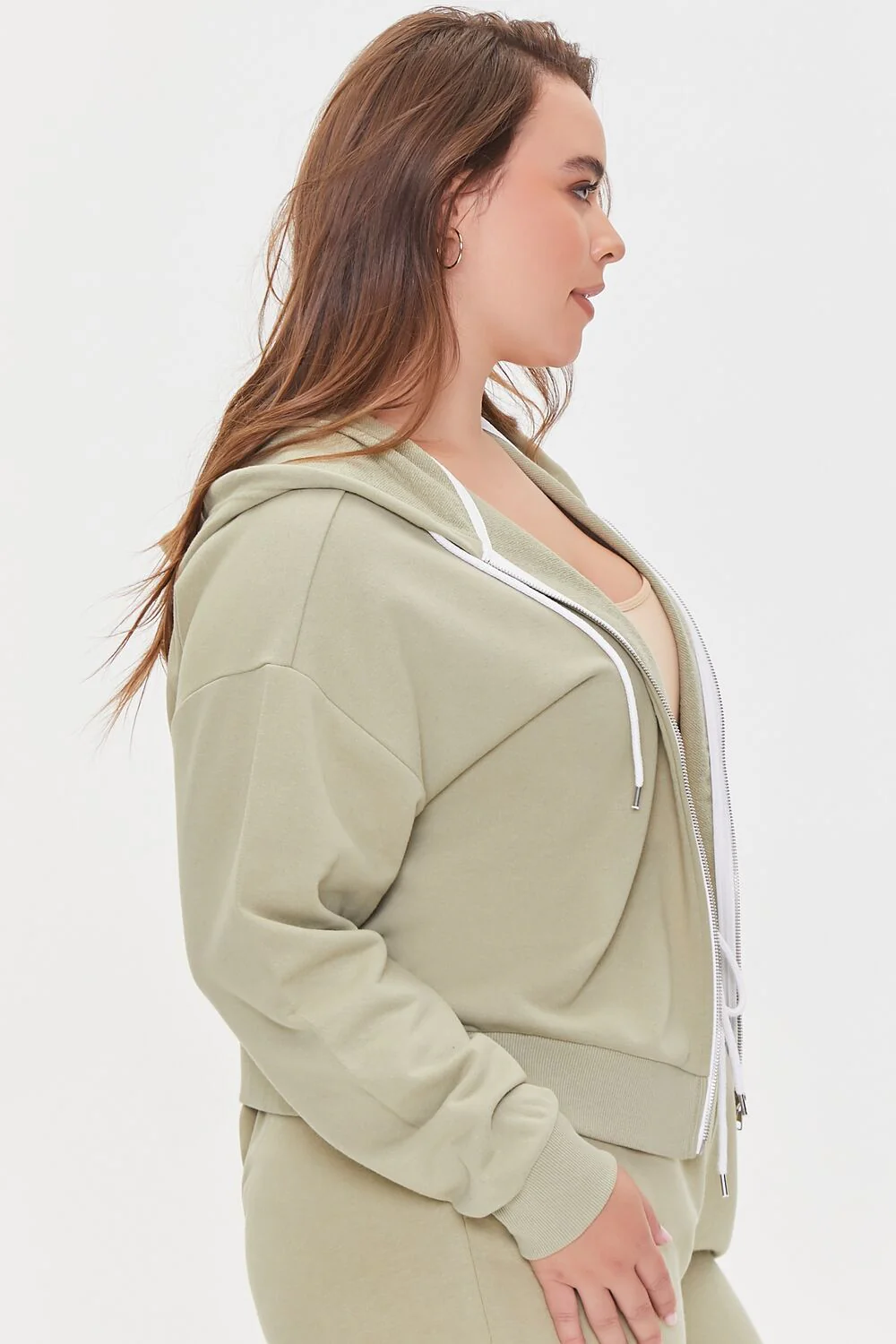 Plus Size French Terry Zip-Up Hoodie - Image 88