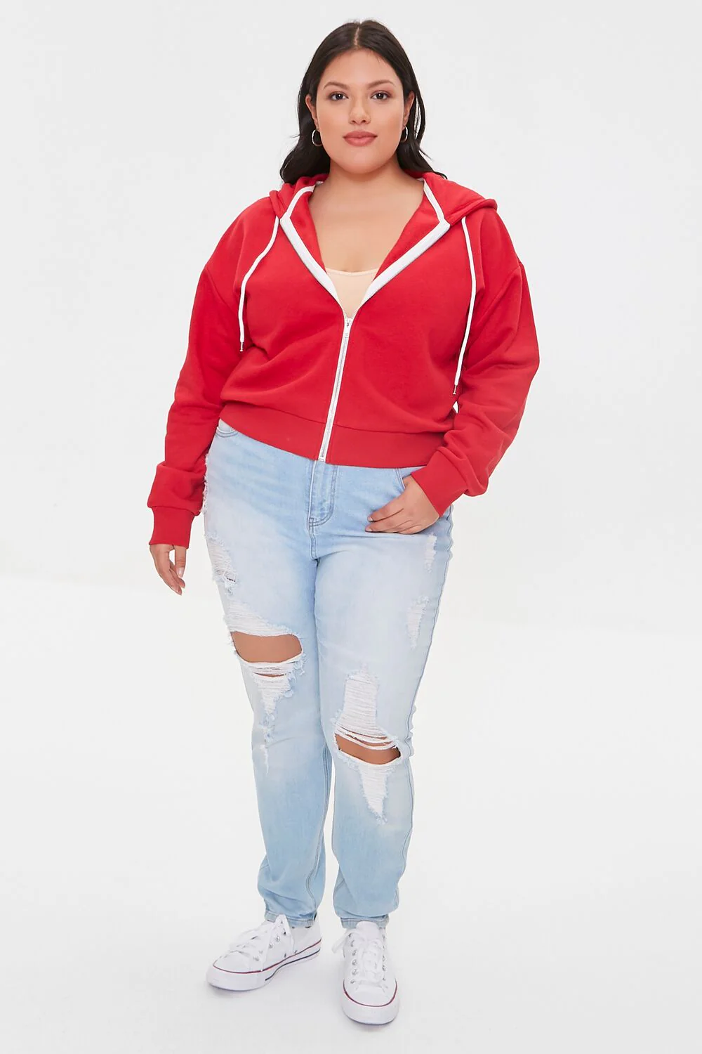 Plus Size French Terry Zip-Up Hoodie - Image 9