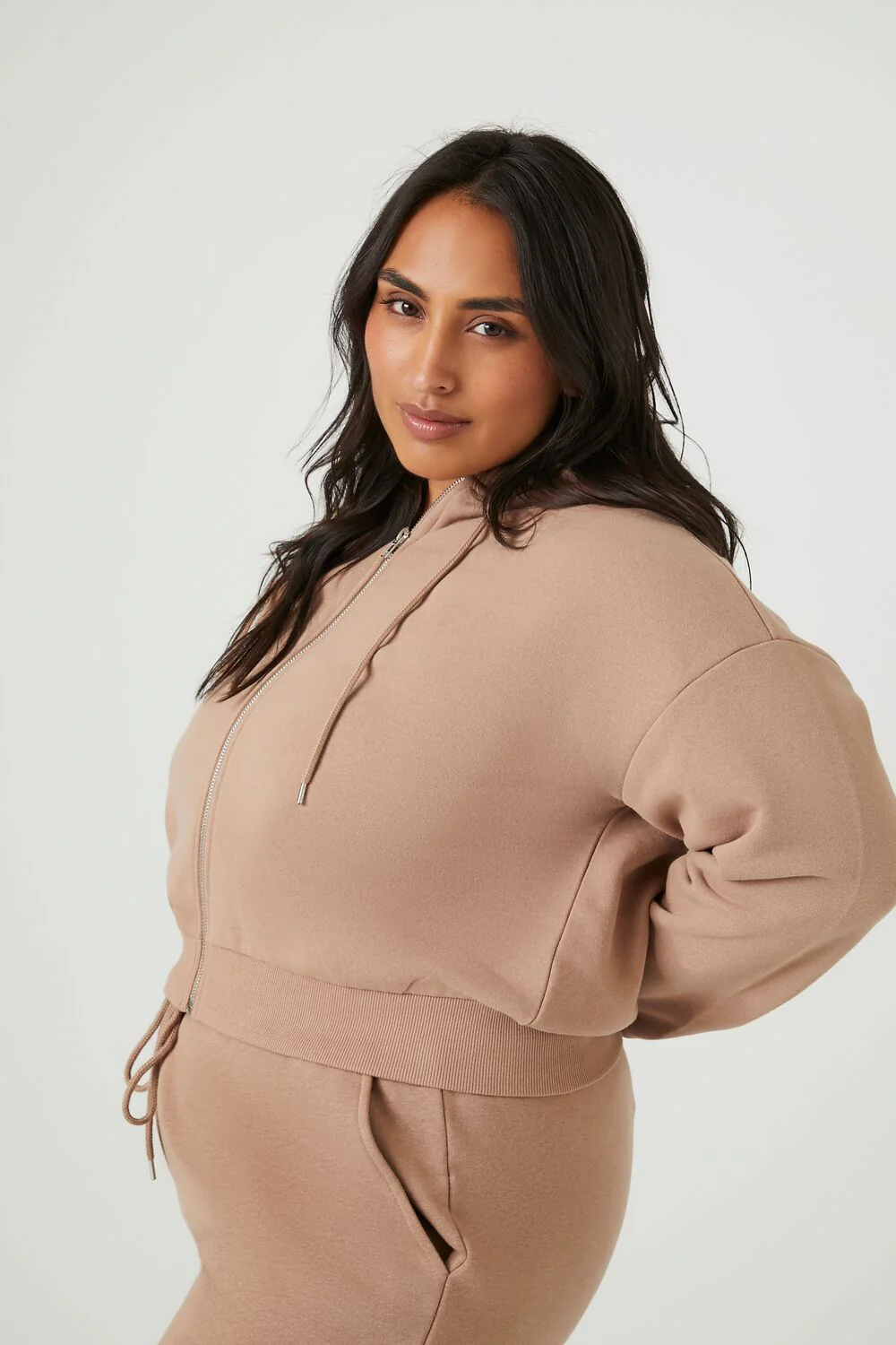 Plus Size French Terry Zip-Up Hoodie - Image 92
