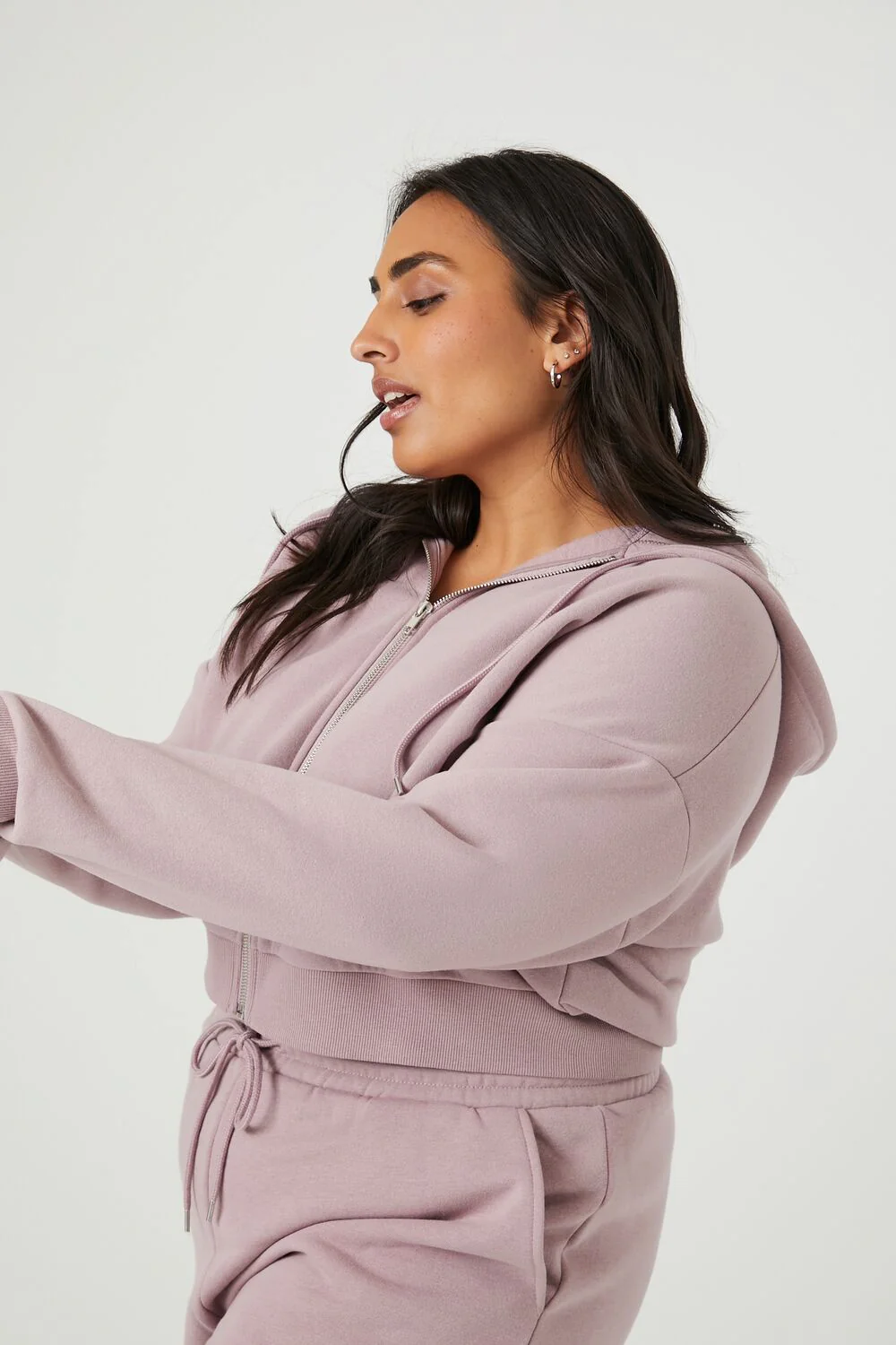 Plus Size French Terry Zip-Up Hoodie - Image 98