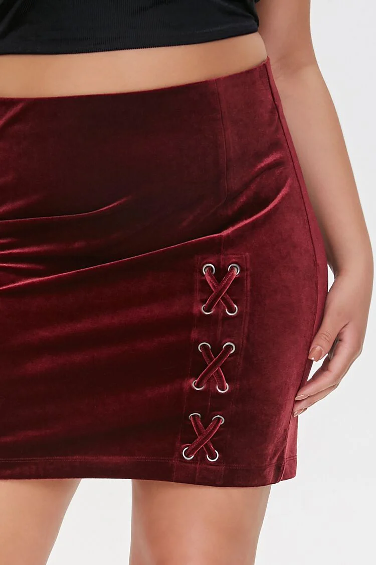 Plus Size Velvet Skort - Image 2