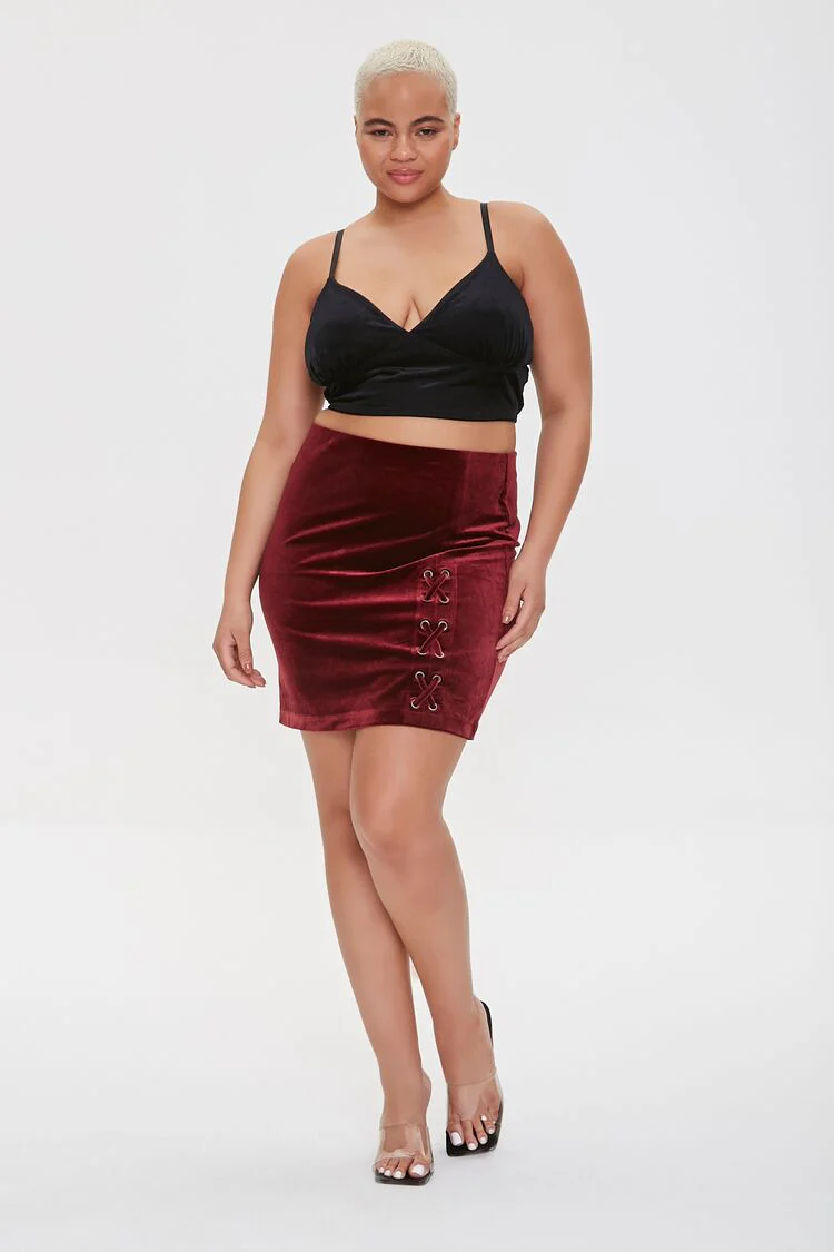 Plus Size Velvet Skort - Image 5