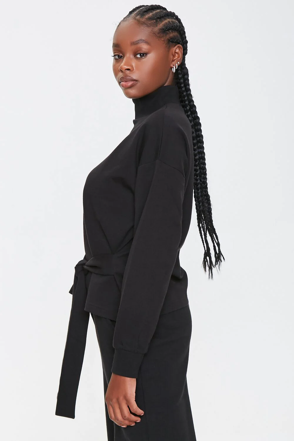 Tie-Waist Mock Neck Top - Image 2