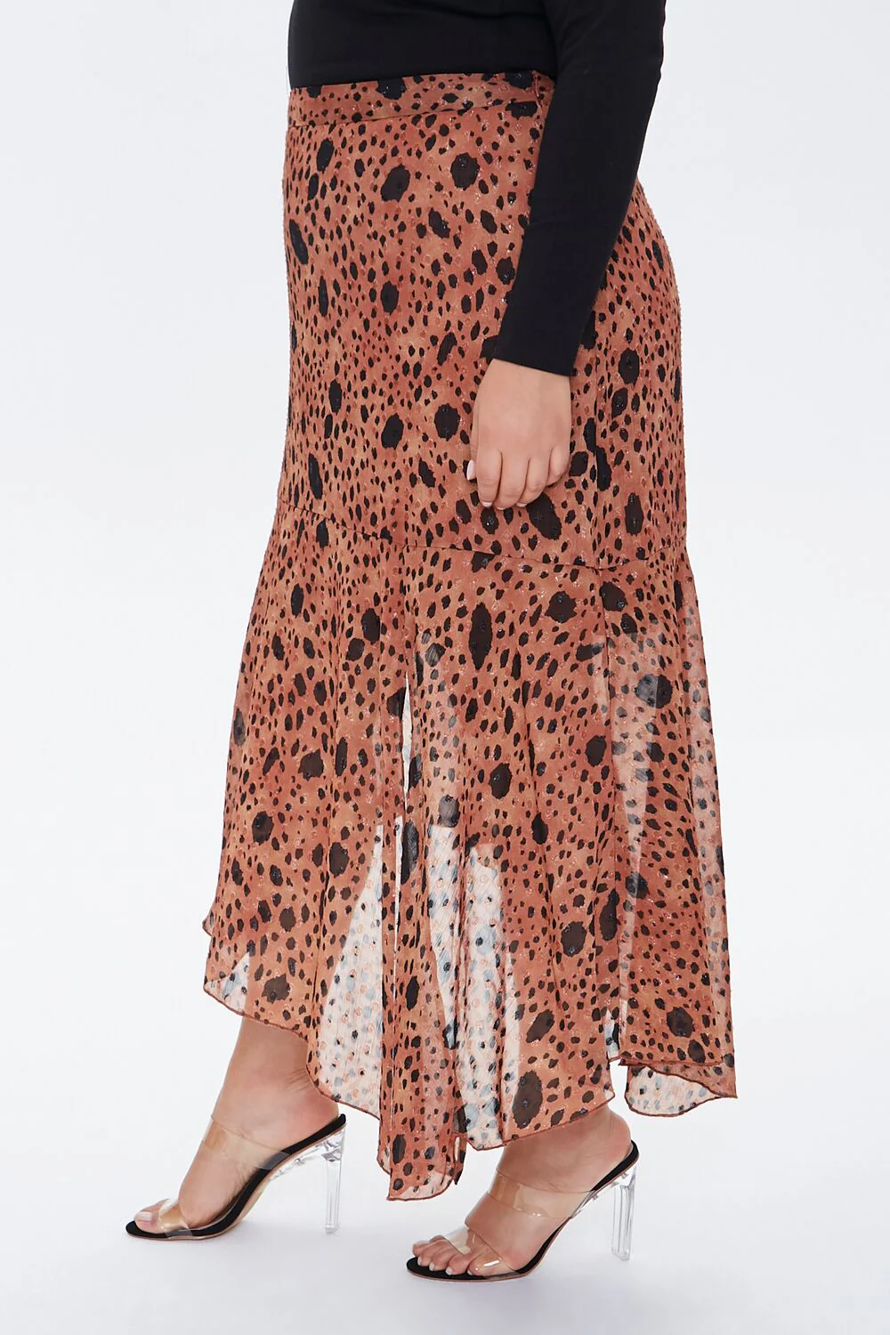 Plus Size Spotted Maxi Skirt - Image 2