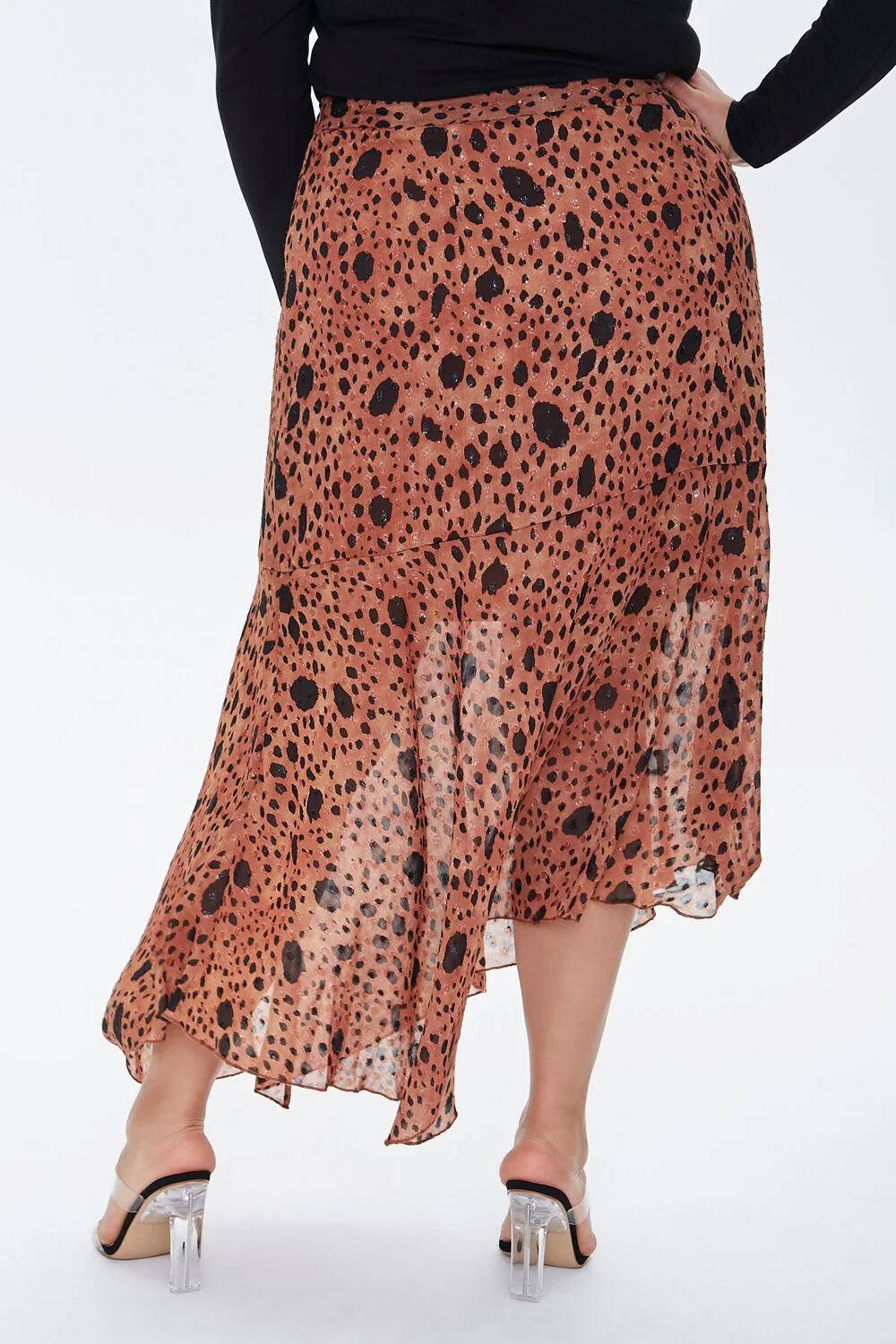 Plus Size Spotted Maxi Skirt - Image 3