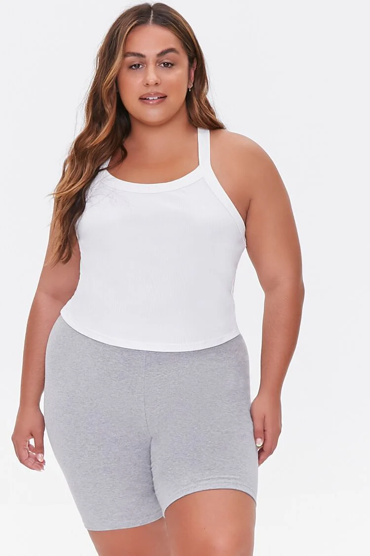 Plus Size Basic Cotton Biker Shorts - Image 11