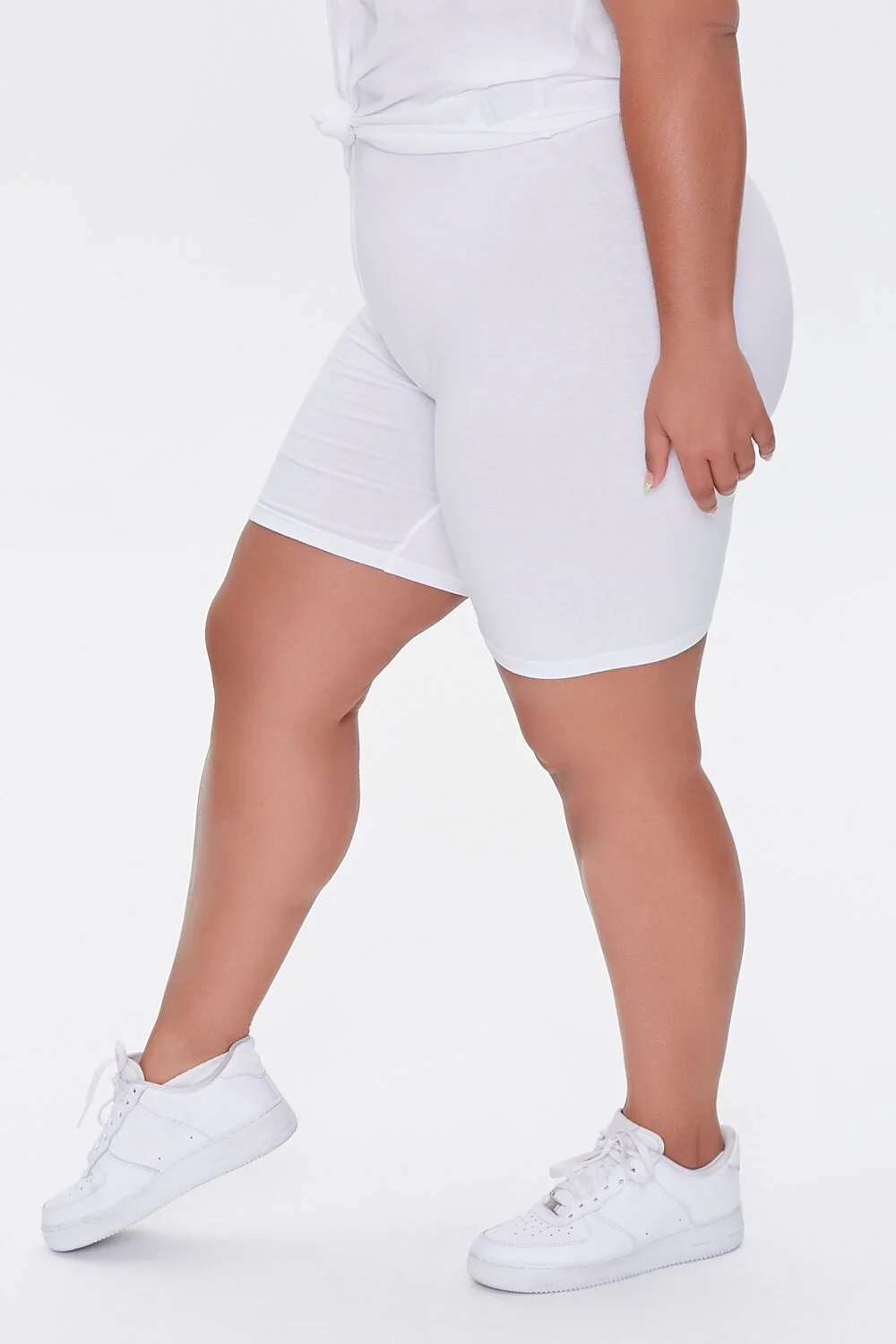 Plus Size Basic Cotton Biker Shorts - Image 3