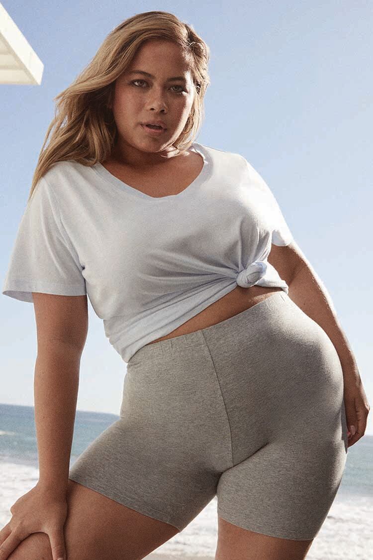 Plus Size Basic Cotton Biker Shorts - Image 6