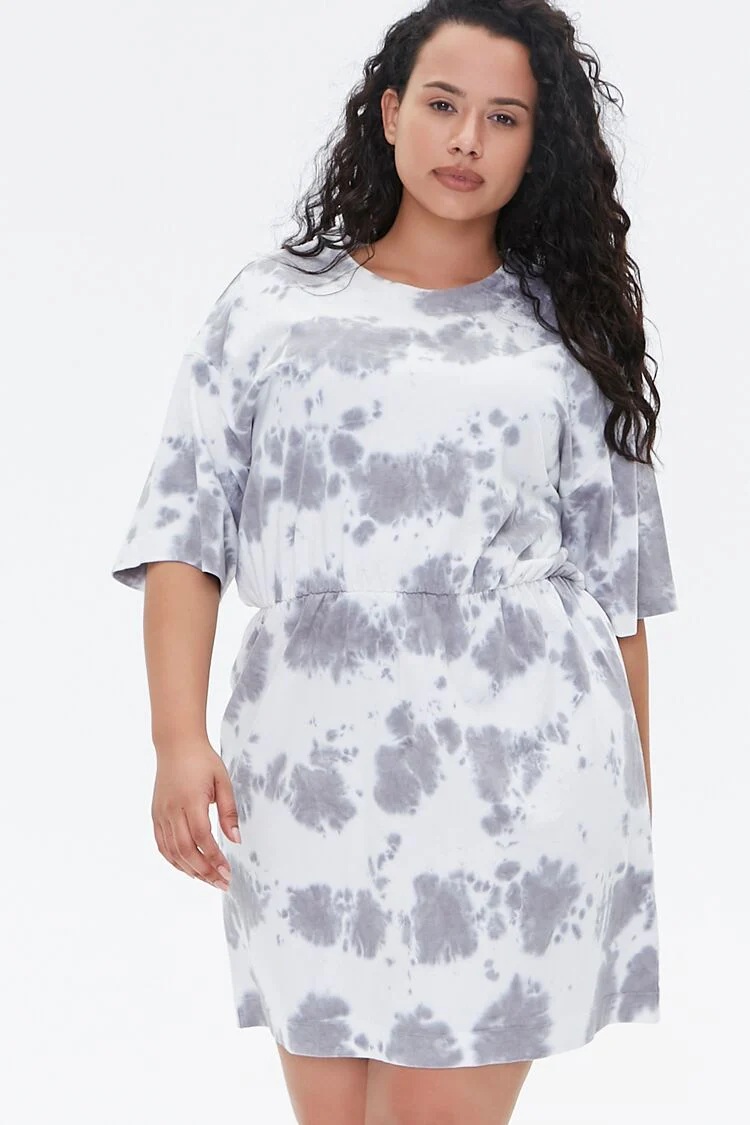 Plus Size Tie-Dye T-Shirt Dress - Image 2