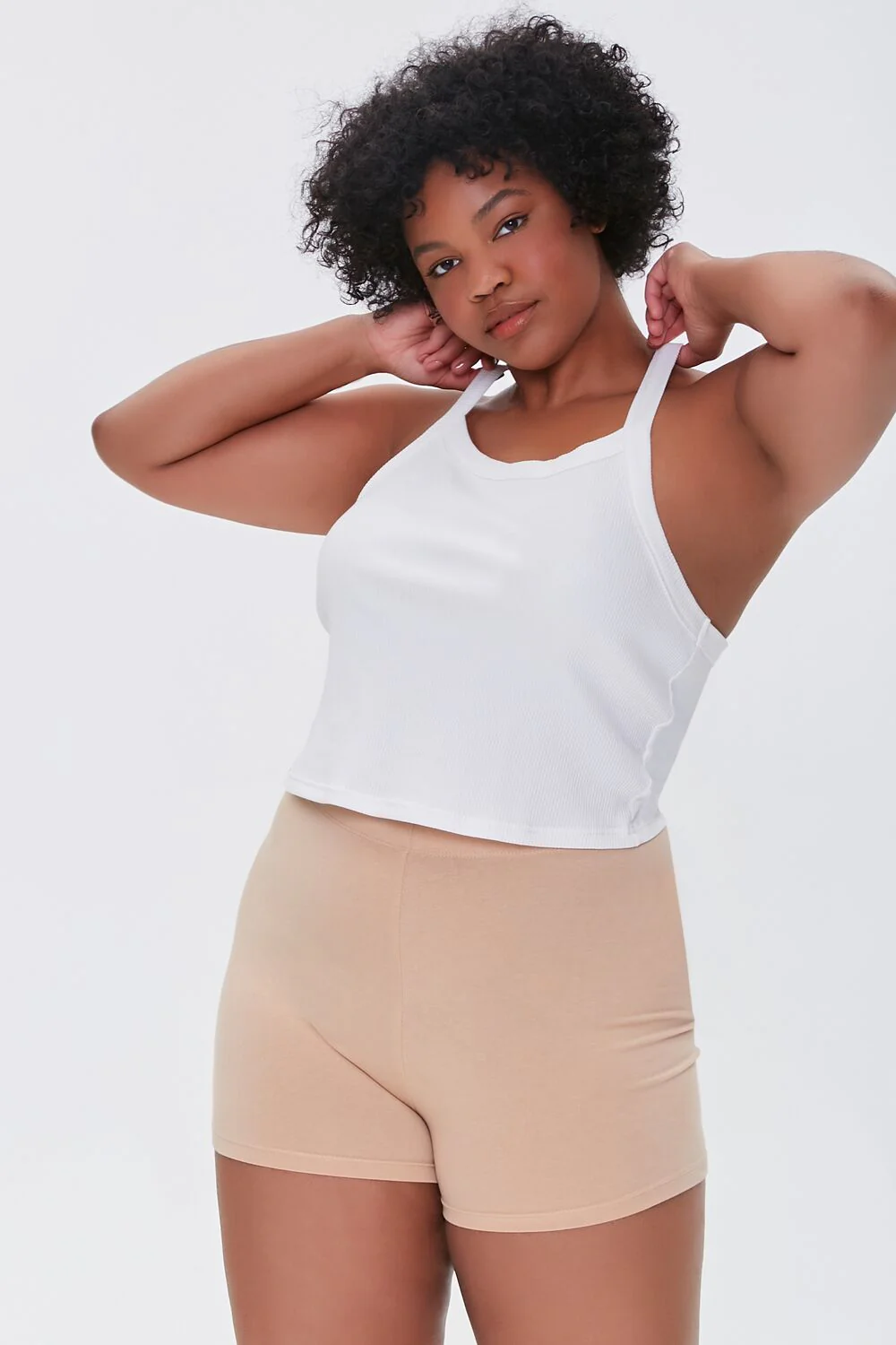 Plus Size Basic Cotton Hot Shorts - Image 10