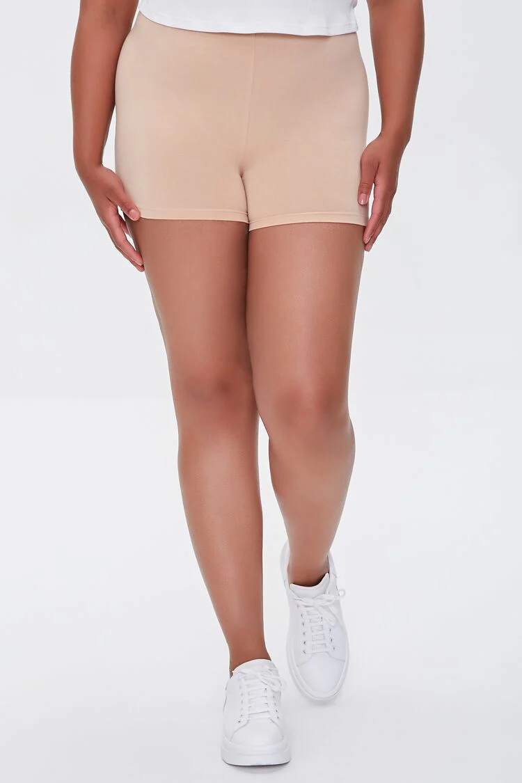 Plus Size Basic Cotton Hot Shorts - Image 6