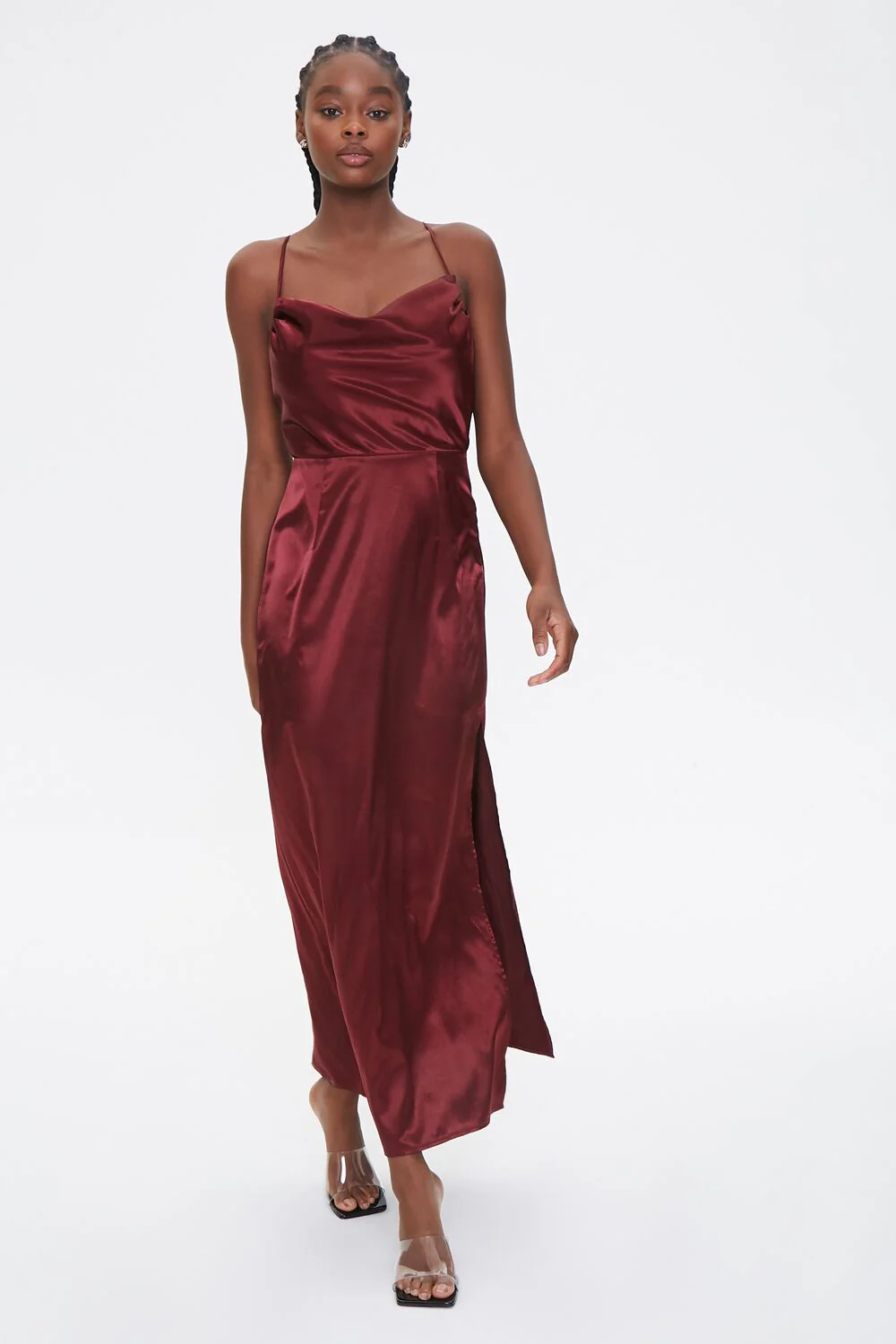 Satin Cowl Neck Maxi Dress - Image 2