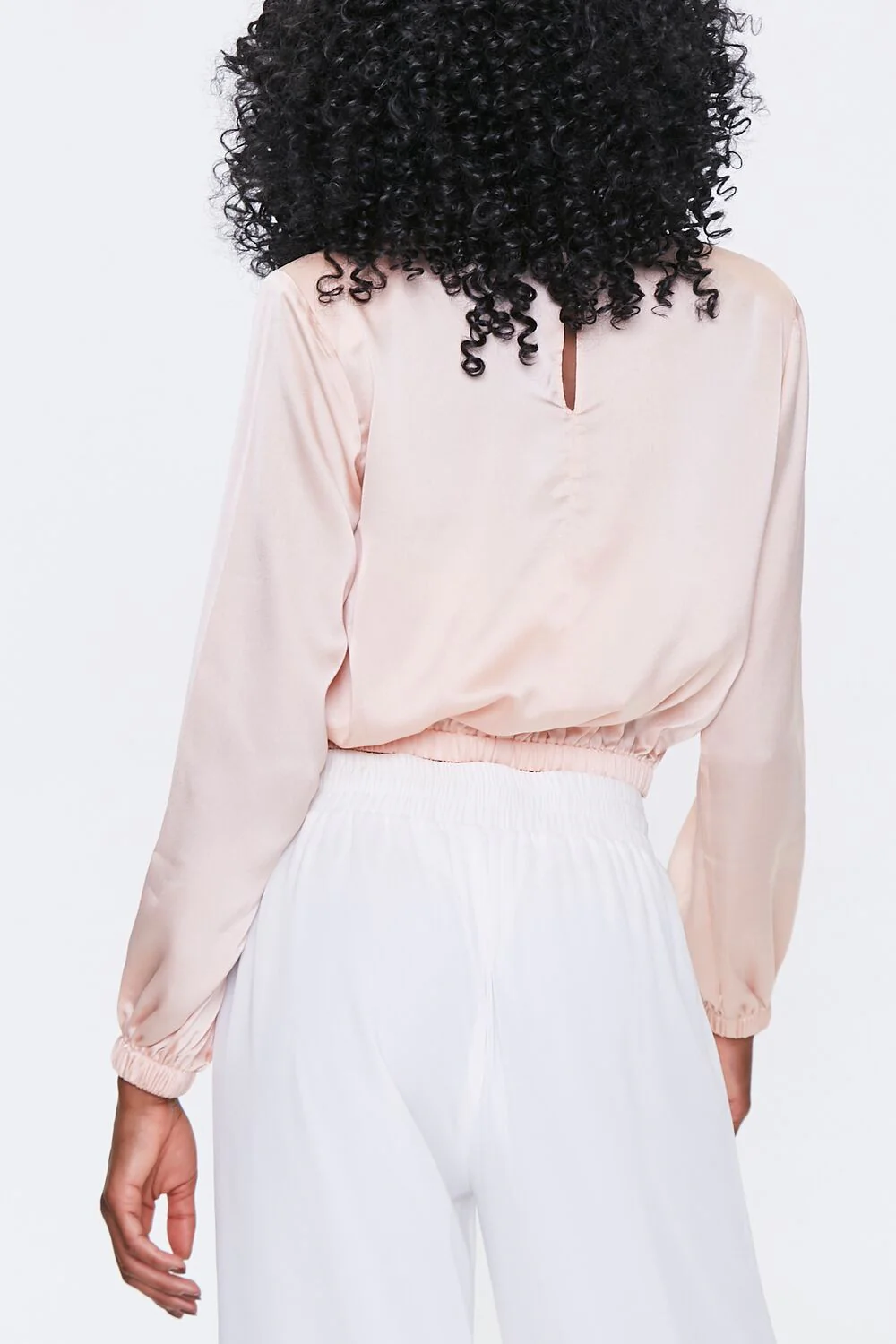 Satin Peasant-Sleeve Top - Image 3