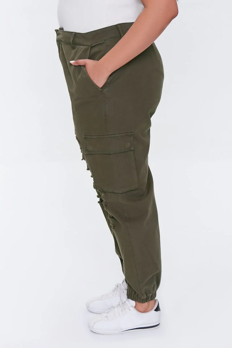 Plus Size Distressed Joggers - Image 3
