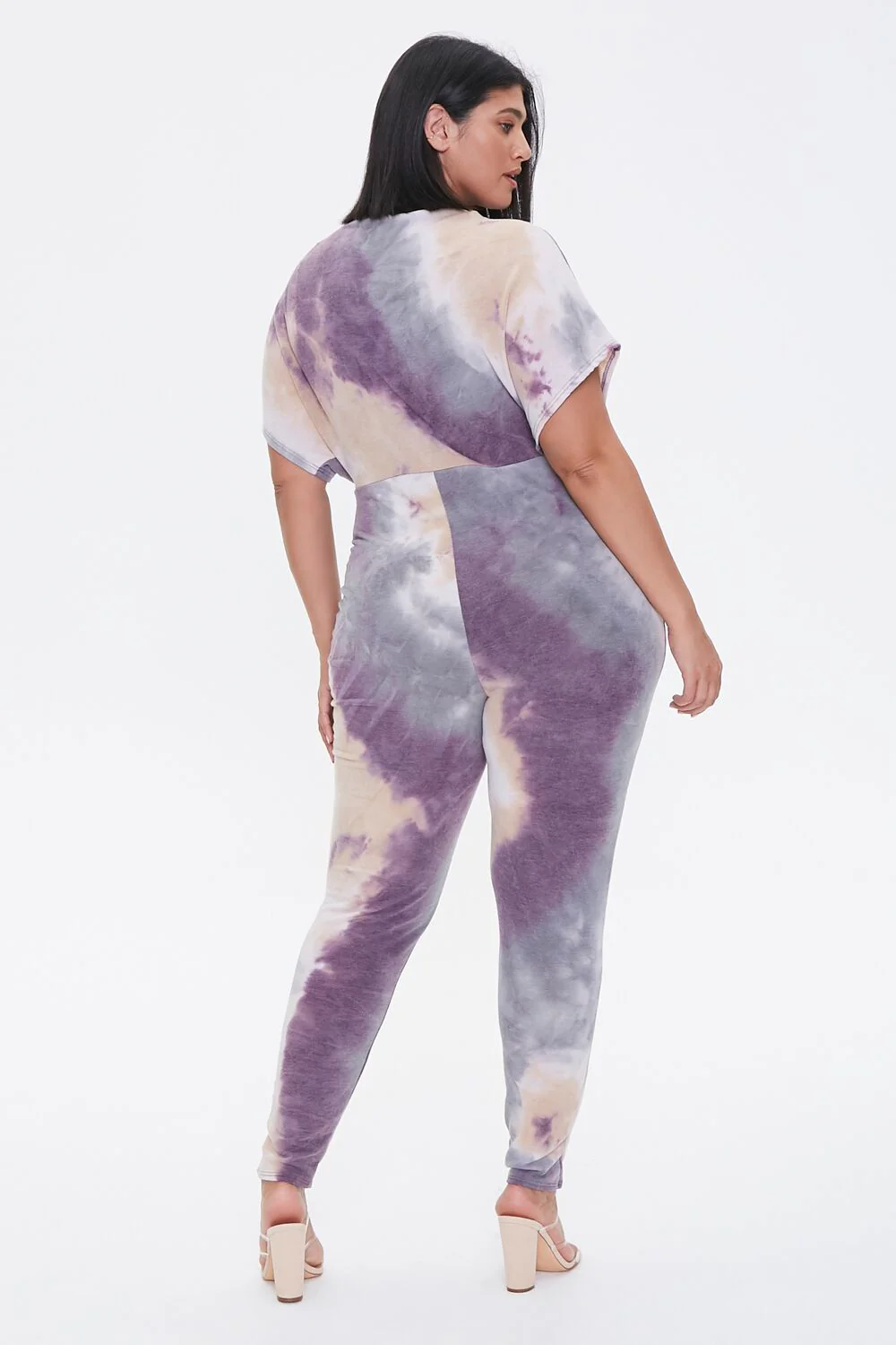 Plus Size Tie-Dye Surplice Jumpsuit - Image 3
