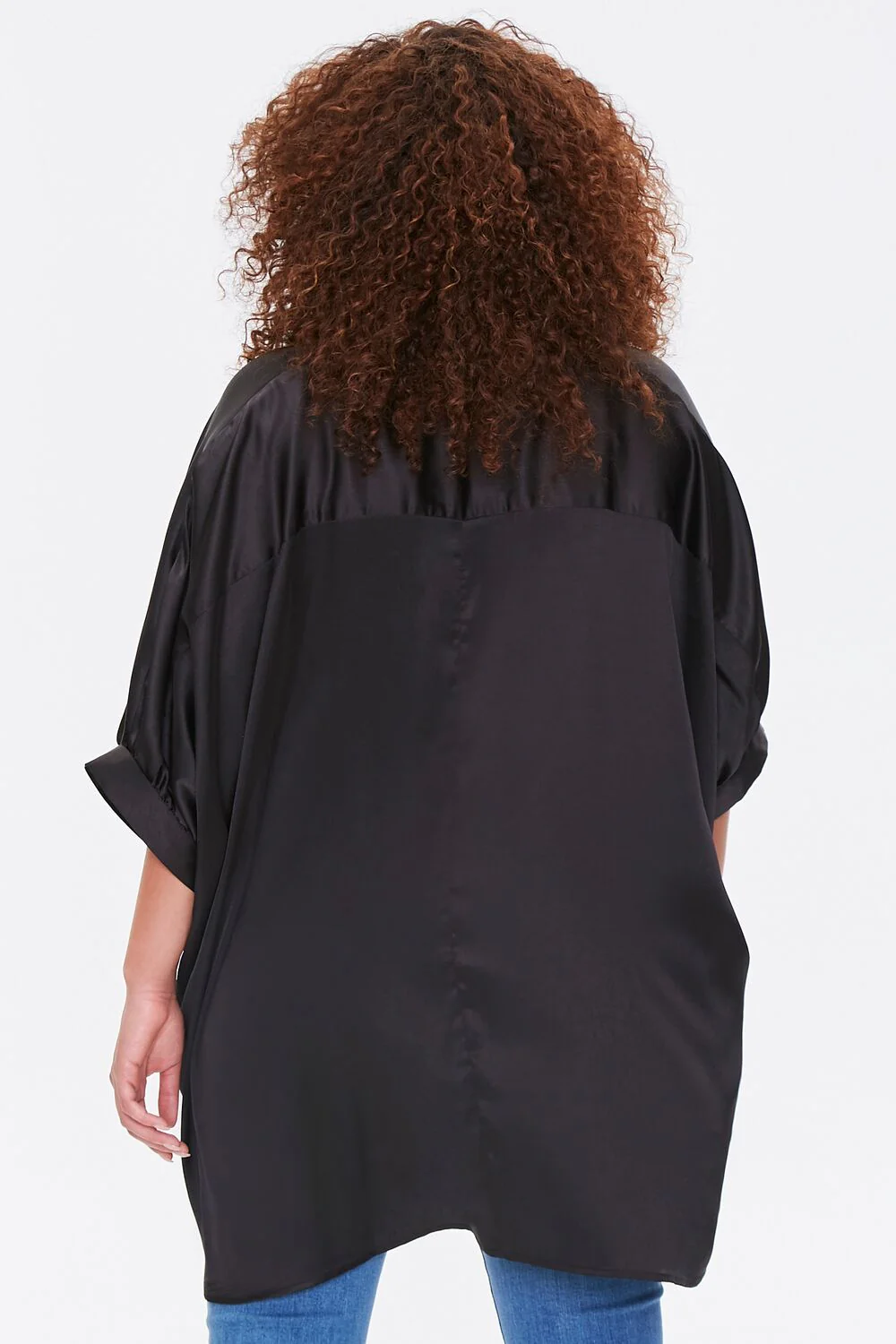 Plus Size High-Low Satin Tunic - Image 3
