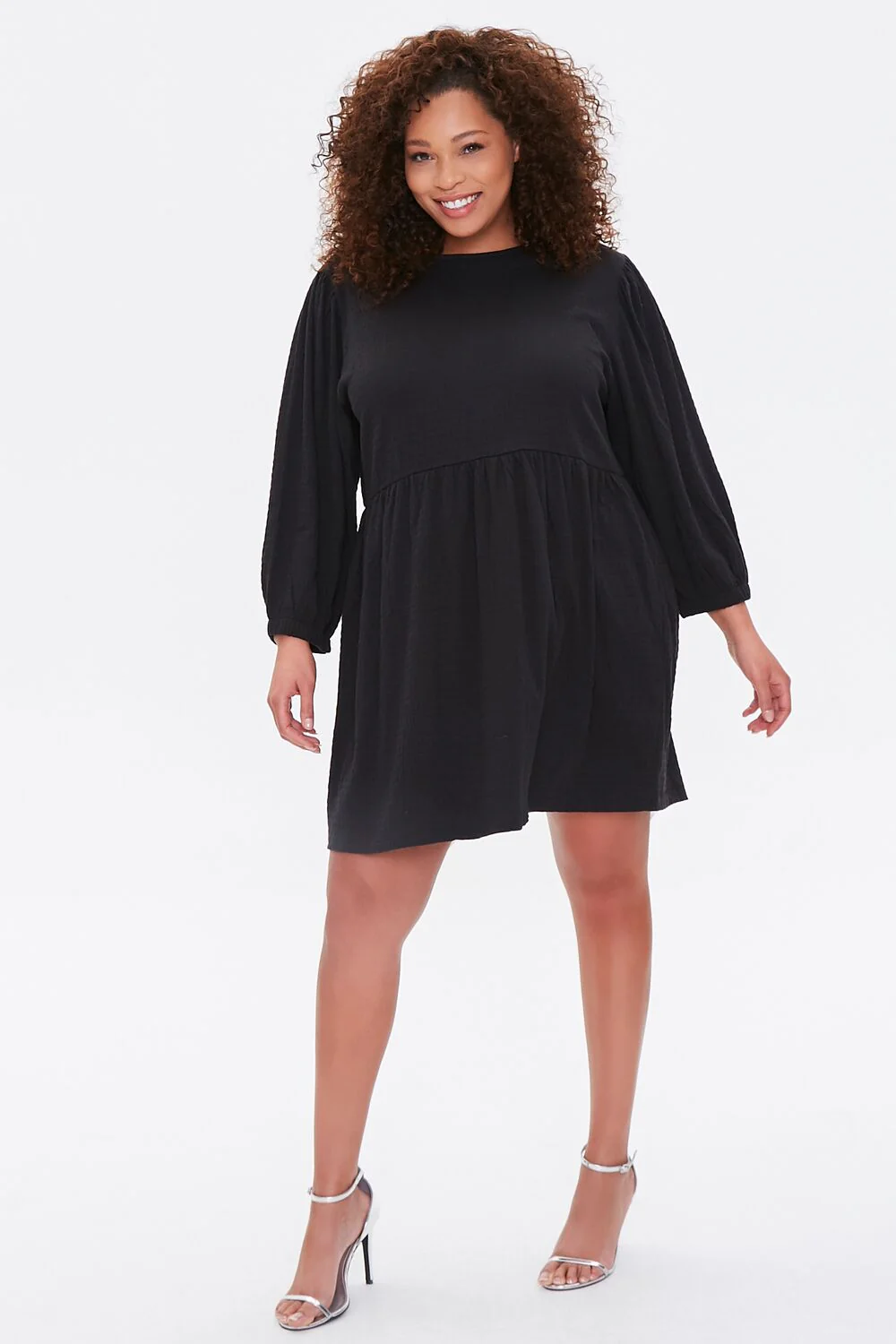 Plus Size Textured Mini Dress - Image 4