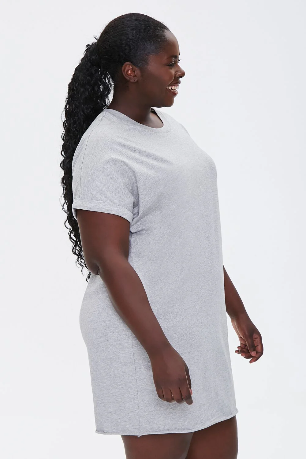 Plus Size Cuffed T-Shirt Dress - Image 2