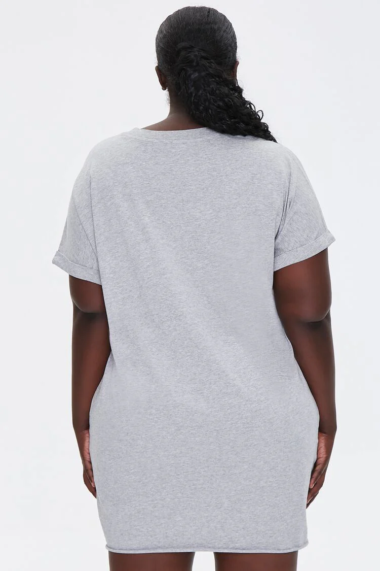 Plus Size Cuffed T-Shirt Dress - Image 3