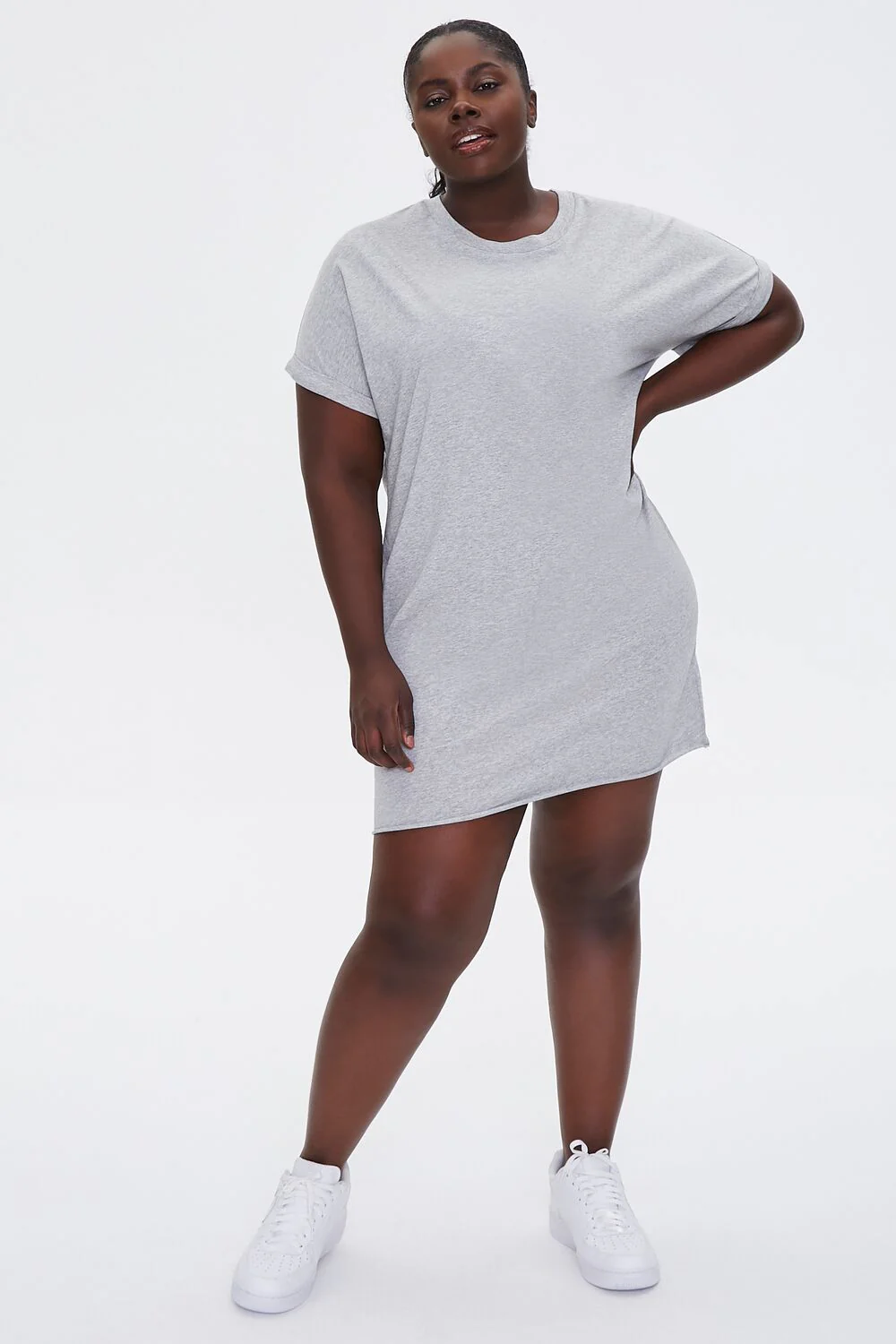 Plus Size Cuffed T-Shirt Dress - Image 4