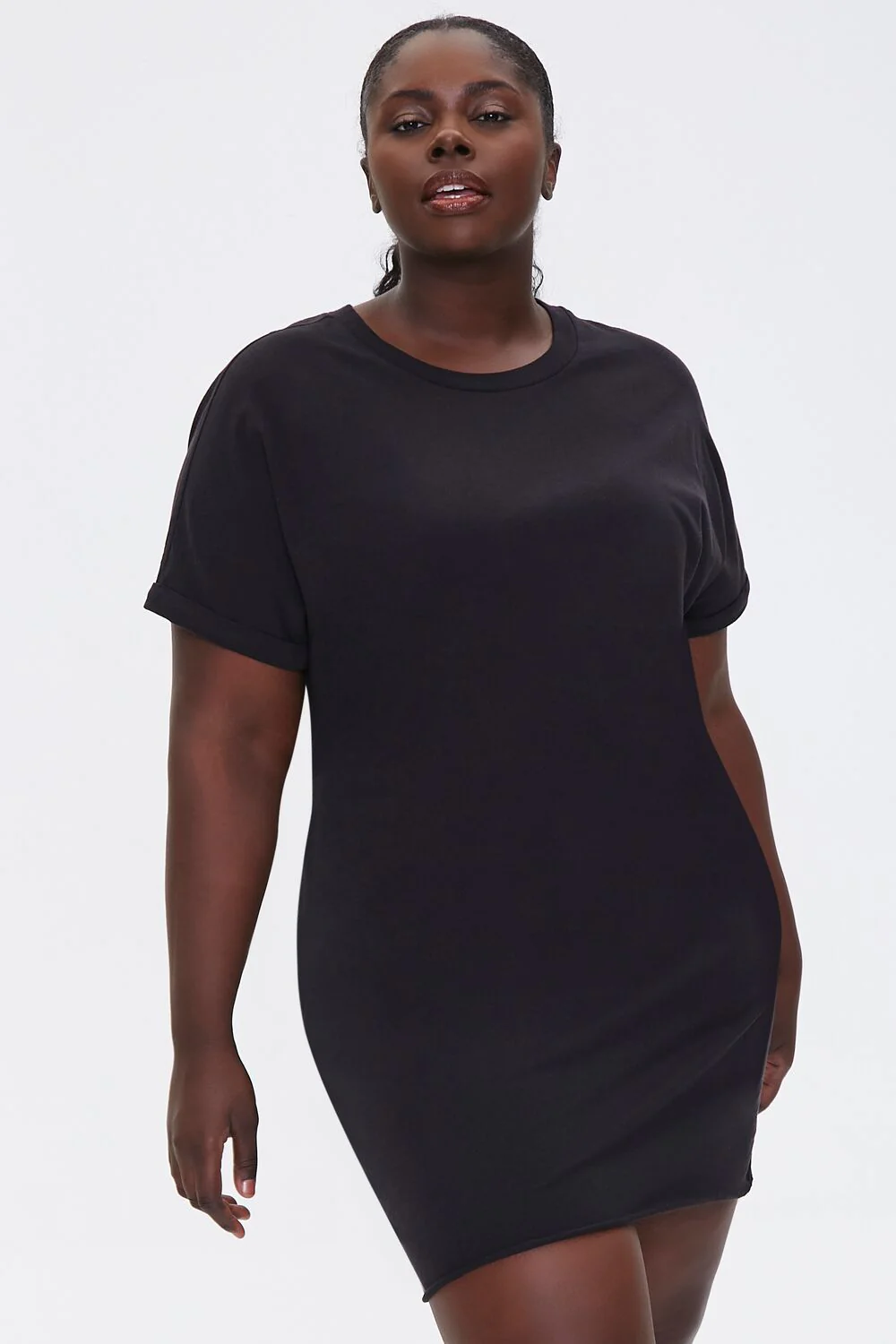 Plus Size Cuffed T-Shirt Dress - Image 5