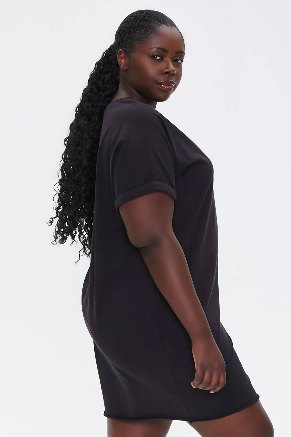 Plus Size Cuffed T-Shirt Dress - Image 6