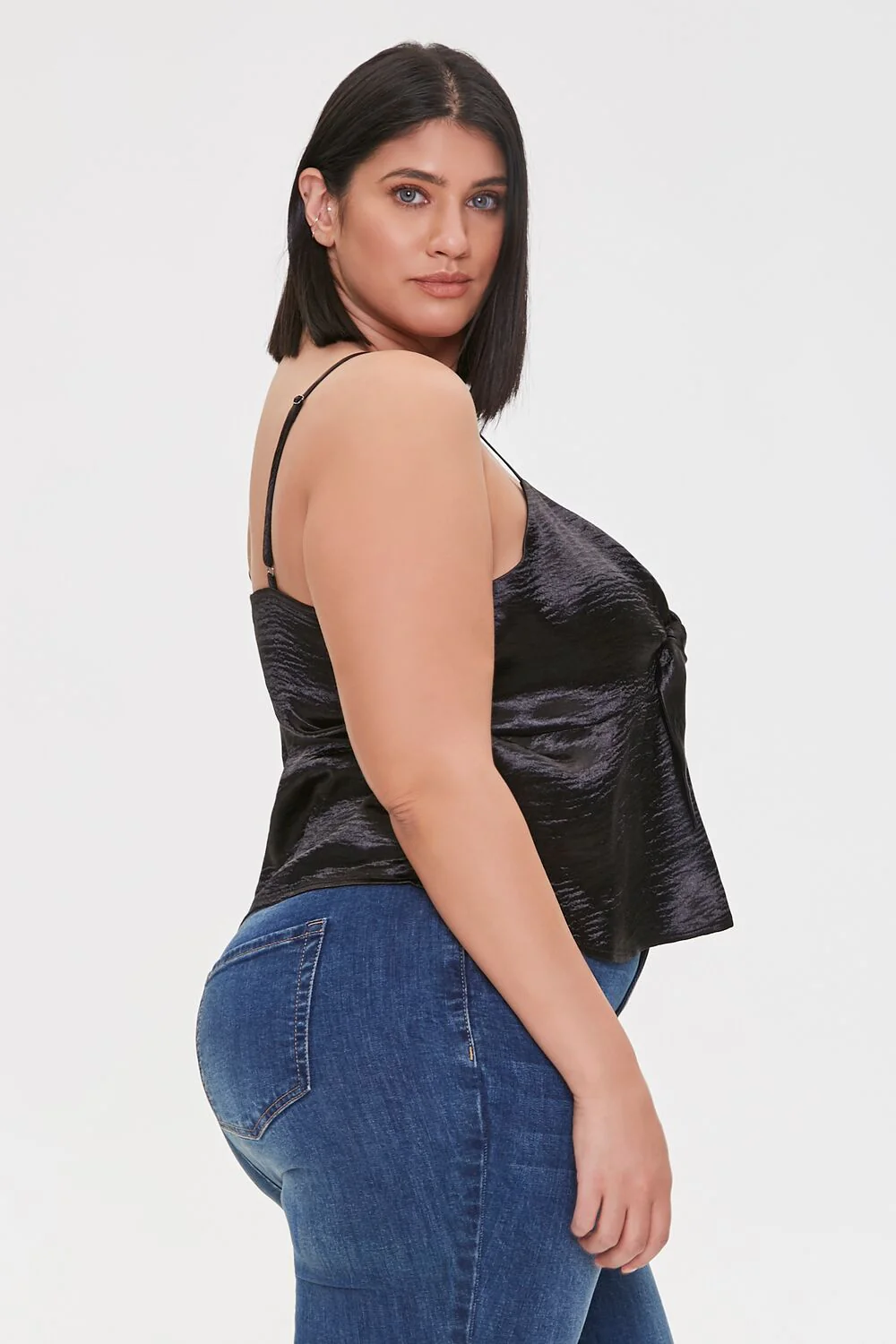 Plus Size Satin Flounce Cami - Image 2
