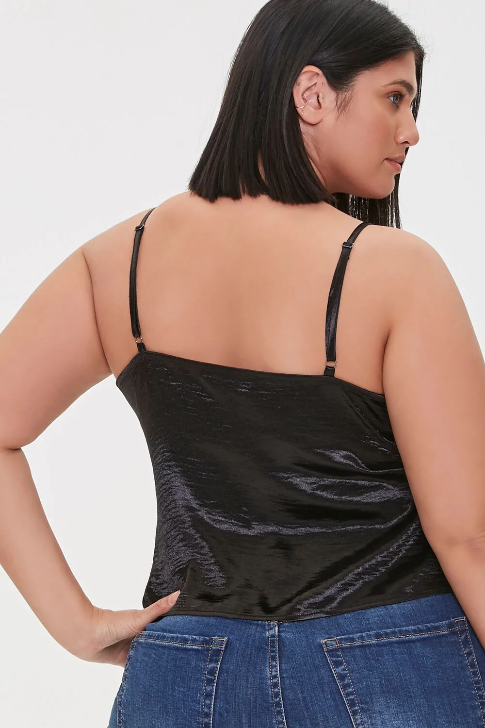Plus Size Satin Flounce Cami - Image 3