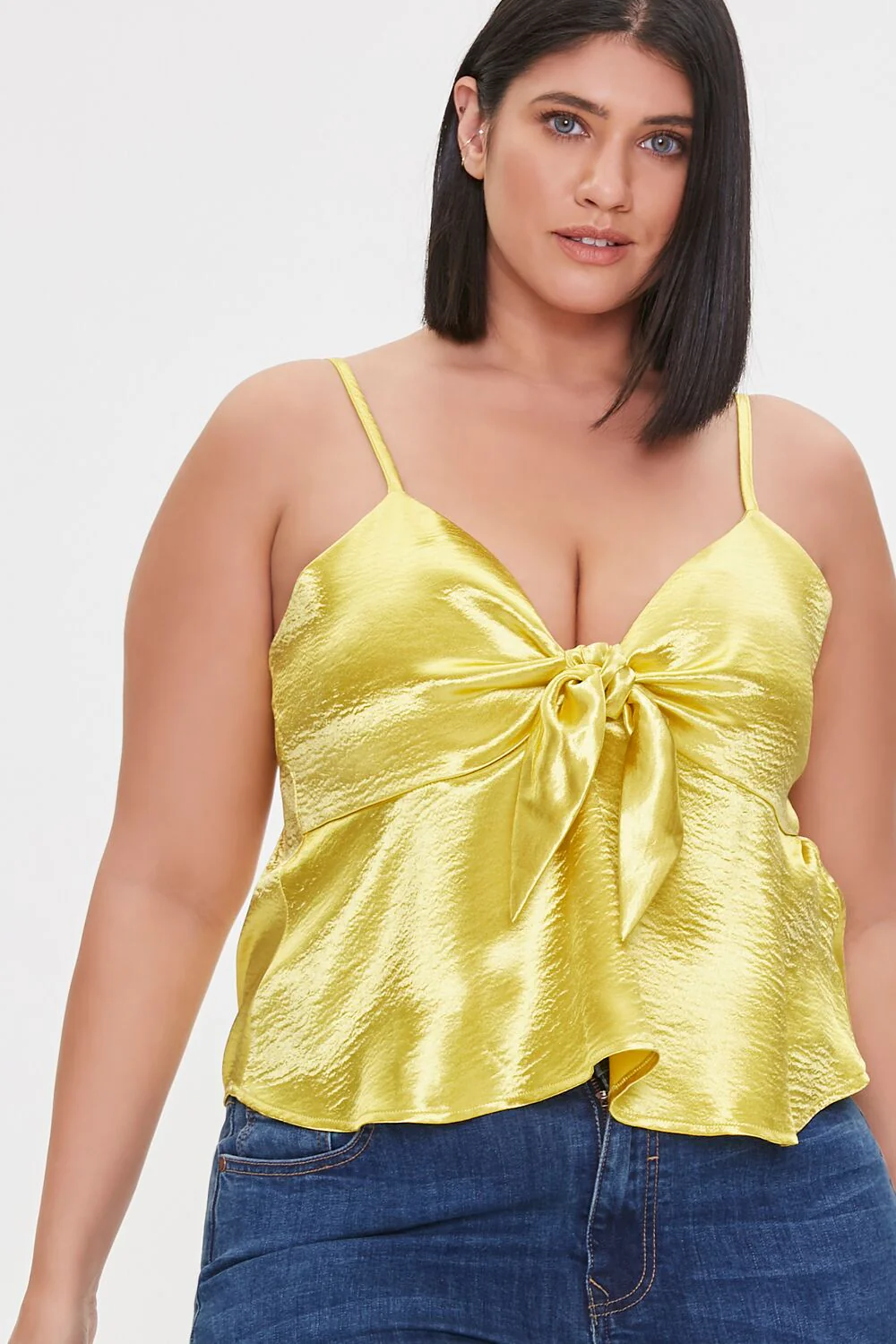 Plus Size Satin Flounce Cami - Image 5