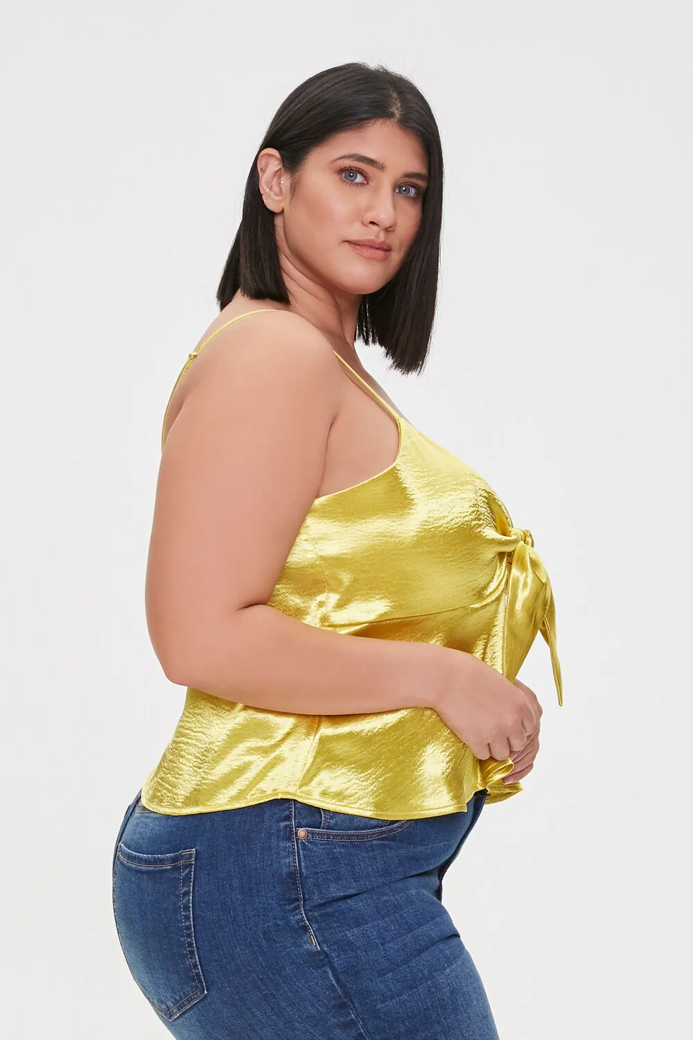 Plus Size Satin Flounce Cami - Image 6