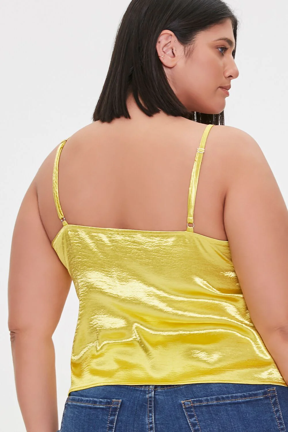 Plus Size Satin Flounce Cami - Image 7
