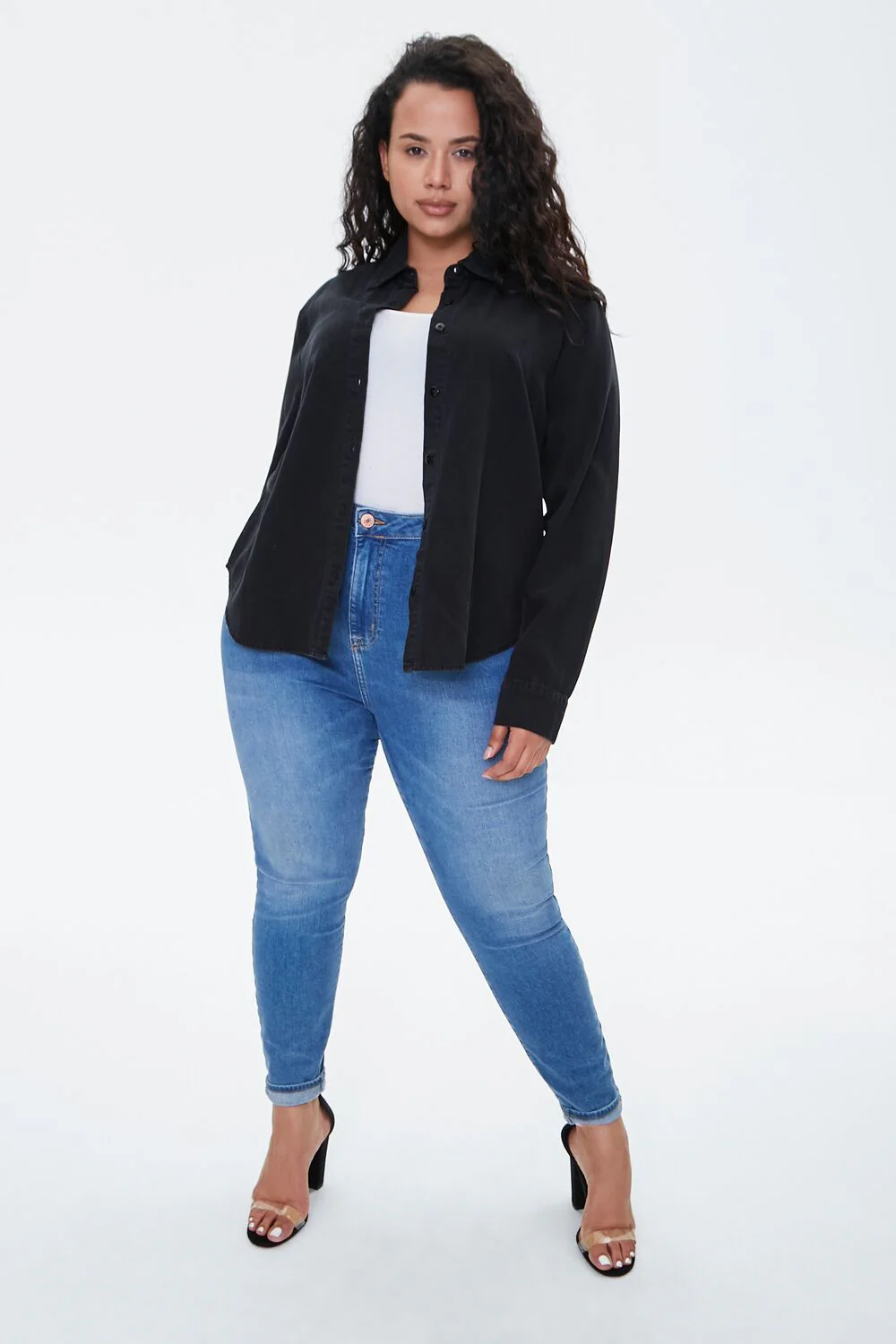 Plus Size Cotton Curved Shirt - Image 3
