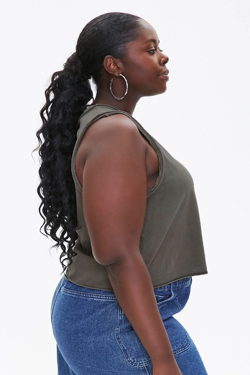 Plus Size Raw-Cut Muscle Tee - Image 2