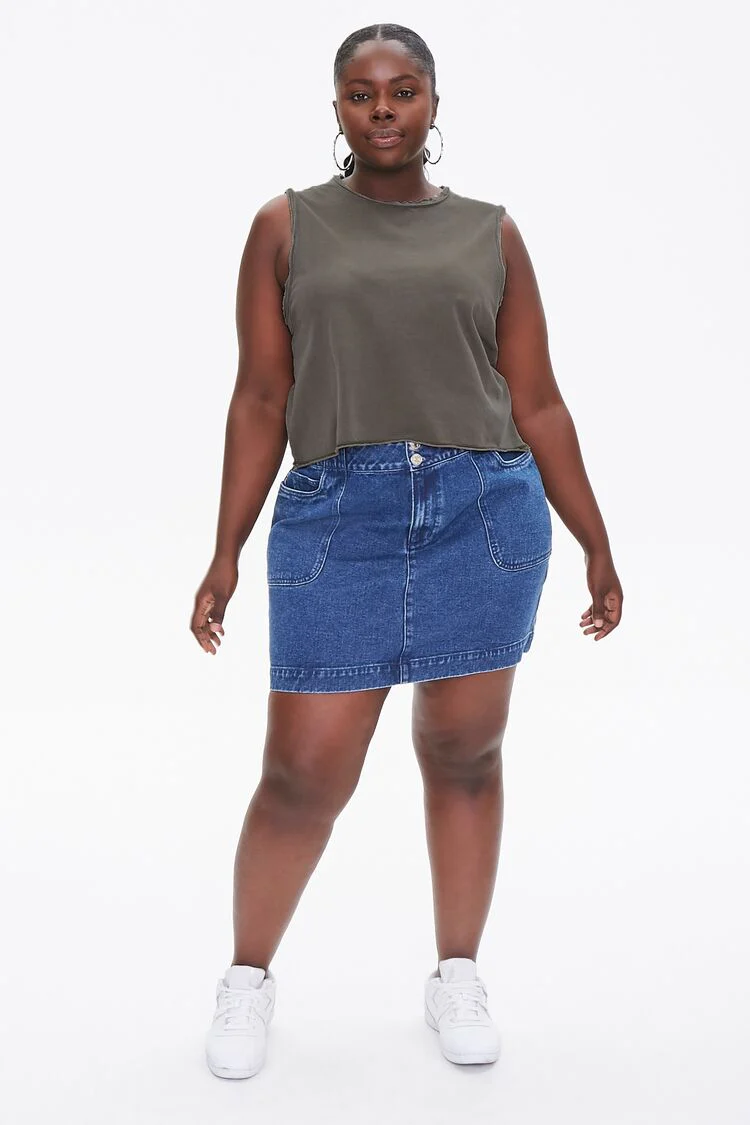 Plus Size Raw-Cut Muscle Tee - Image 4