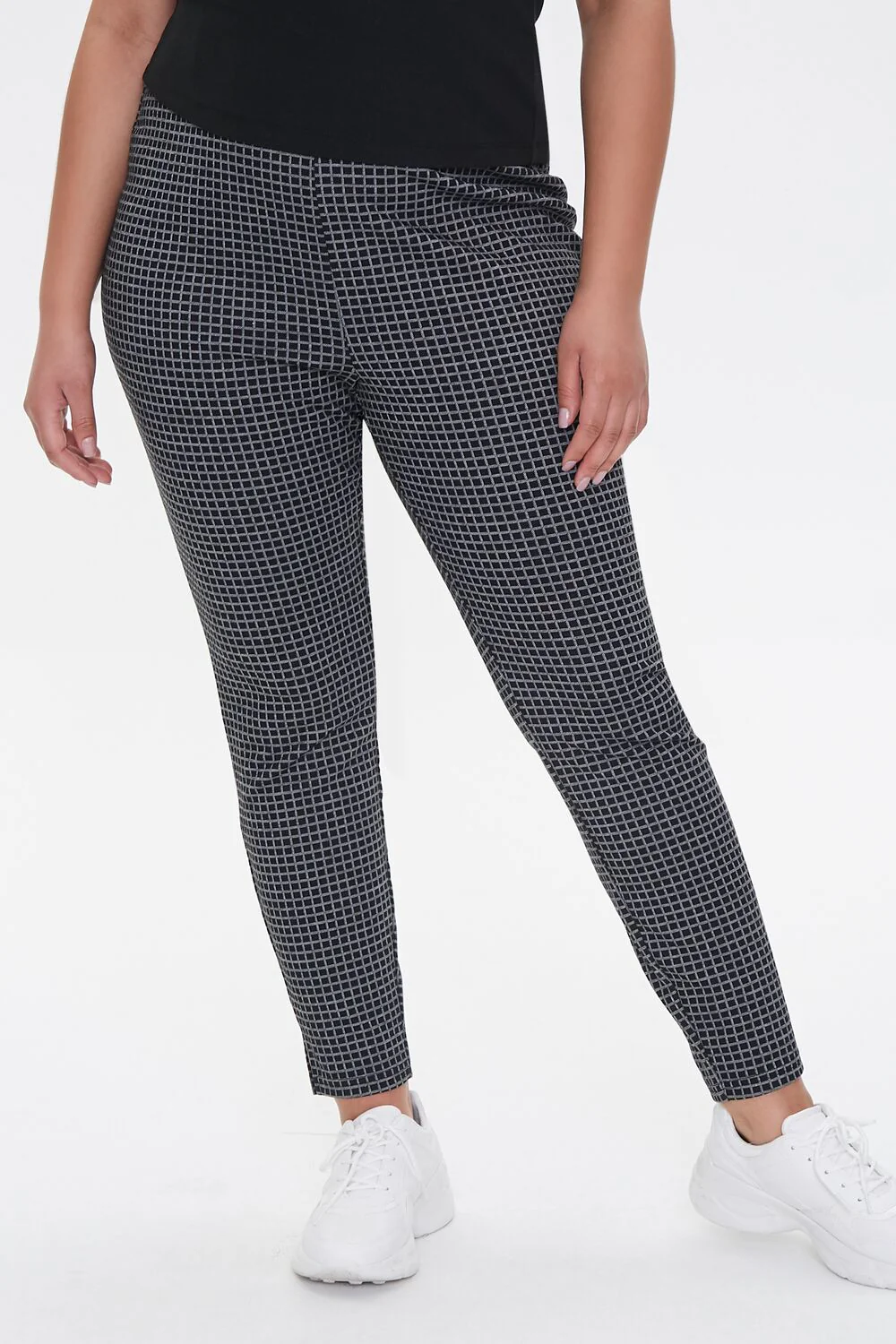 Plus Size Checkered Print Leggings - Image 2