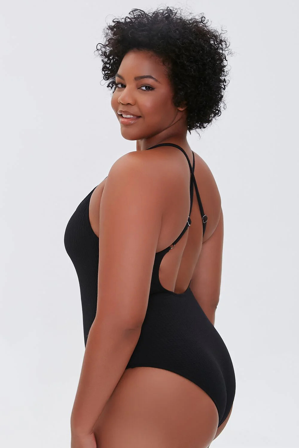 Plus Size Crisscross One-Piece Swimsuit - Image 2