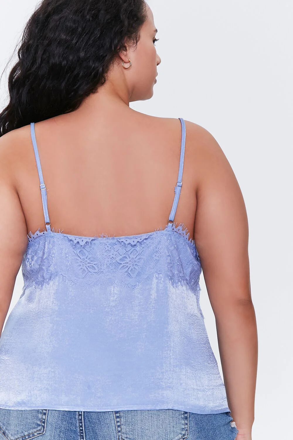 Plus Size Satin Lace-Trim Cami - Image 3