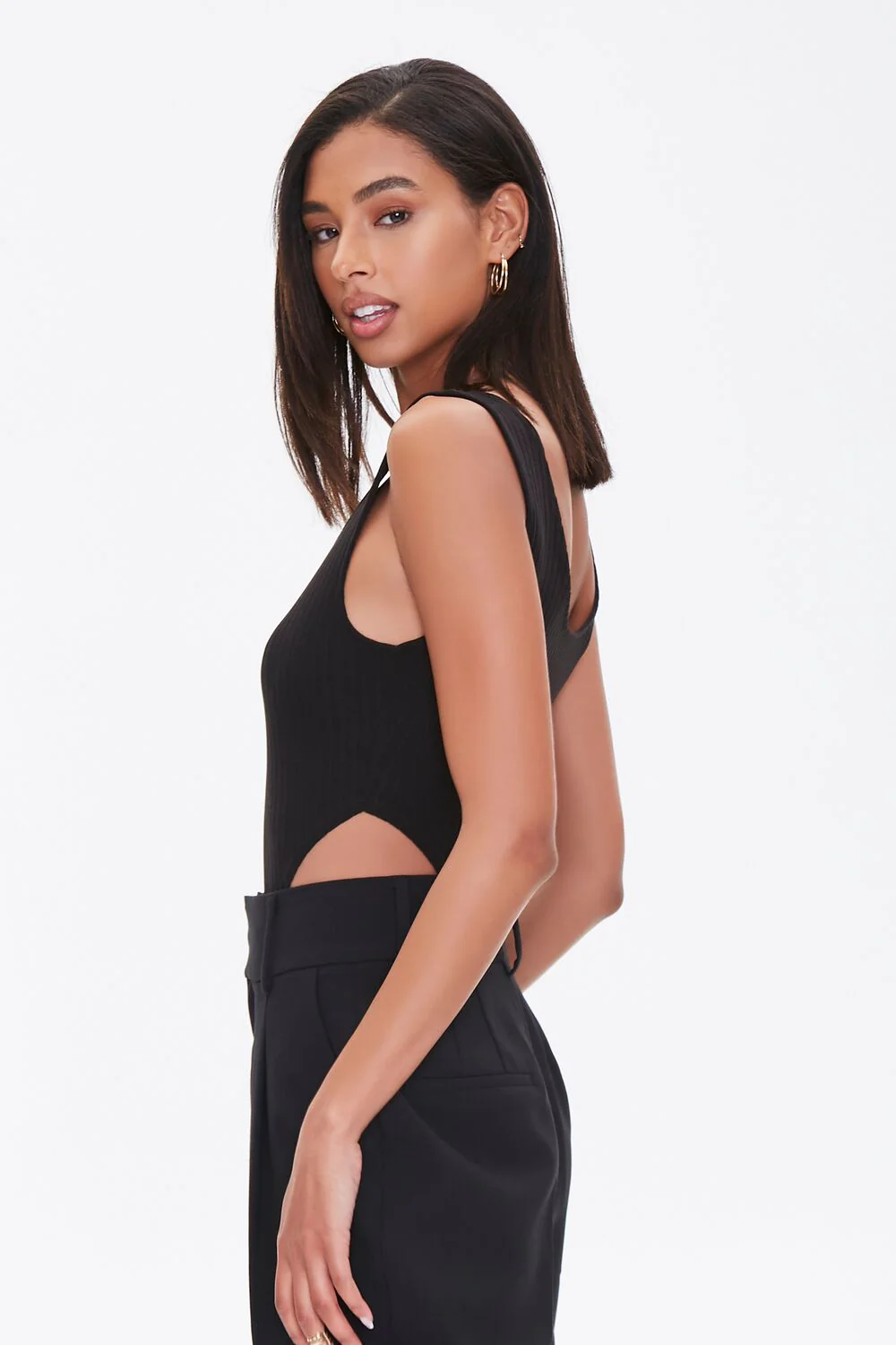 Ribbed High-Leg Tank Bodysuit - Image 2