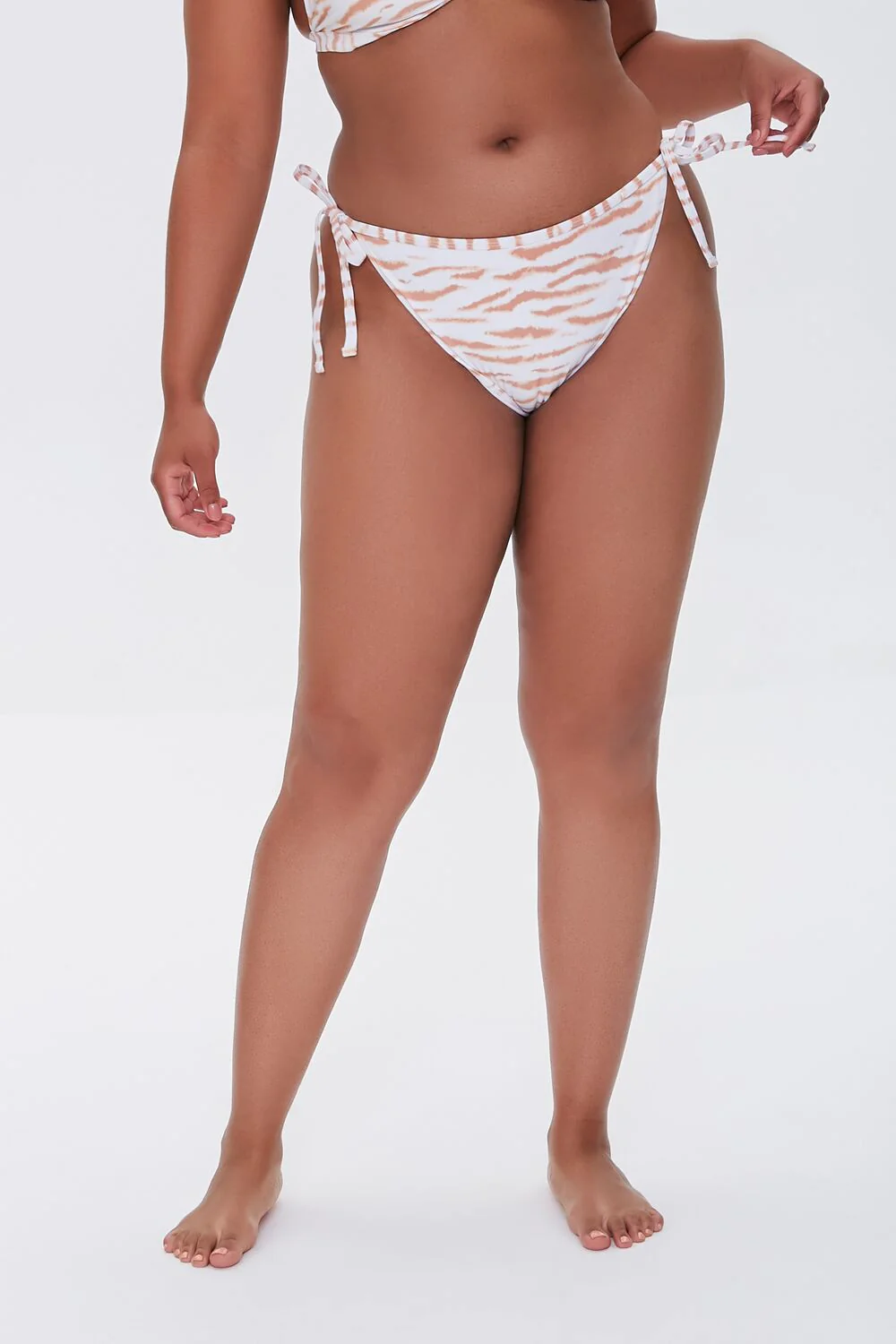 Plus Size Tiger Print String Bikini Bottoms - Image 2