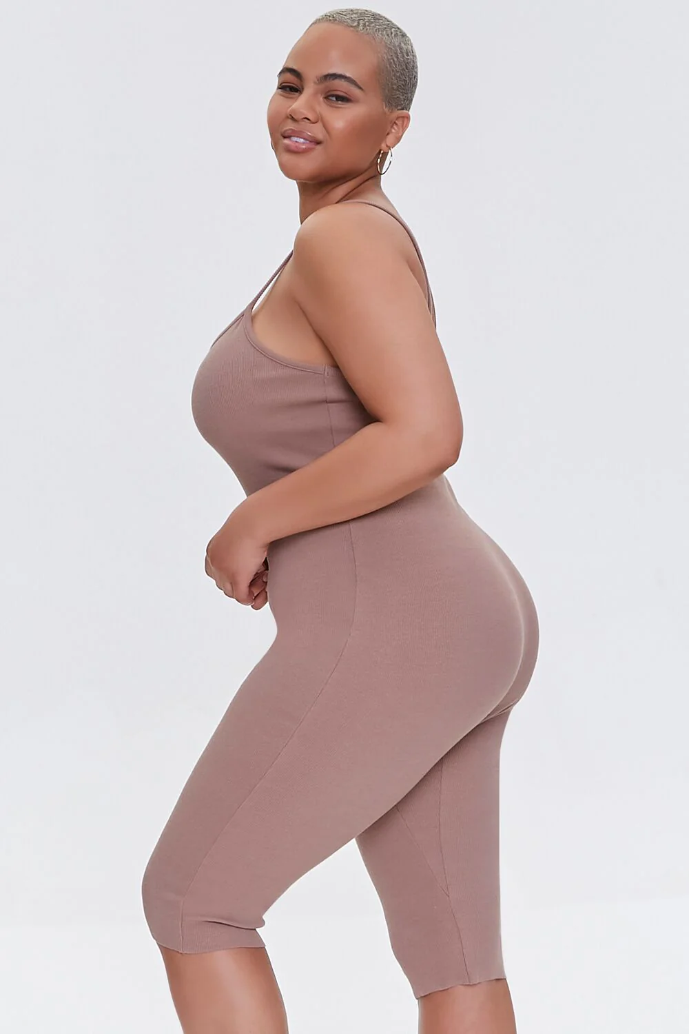 Plus Size Ribbed Cami Romper - Image 2