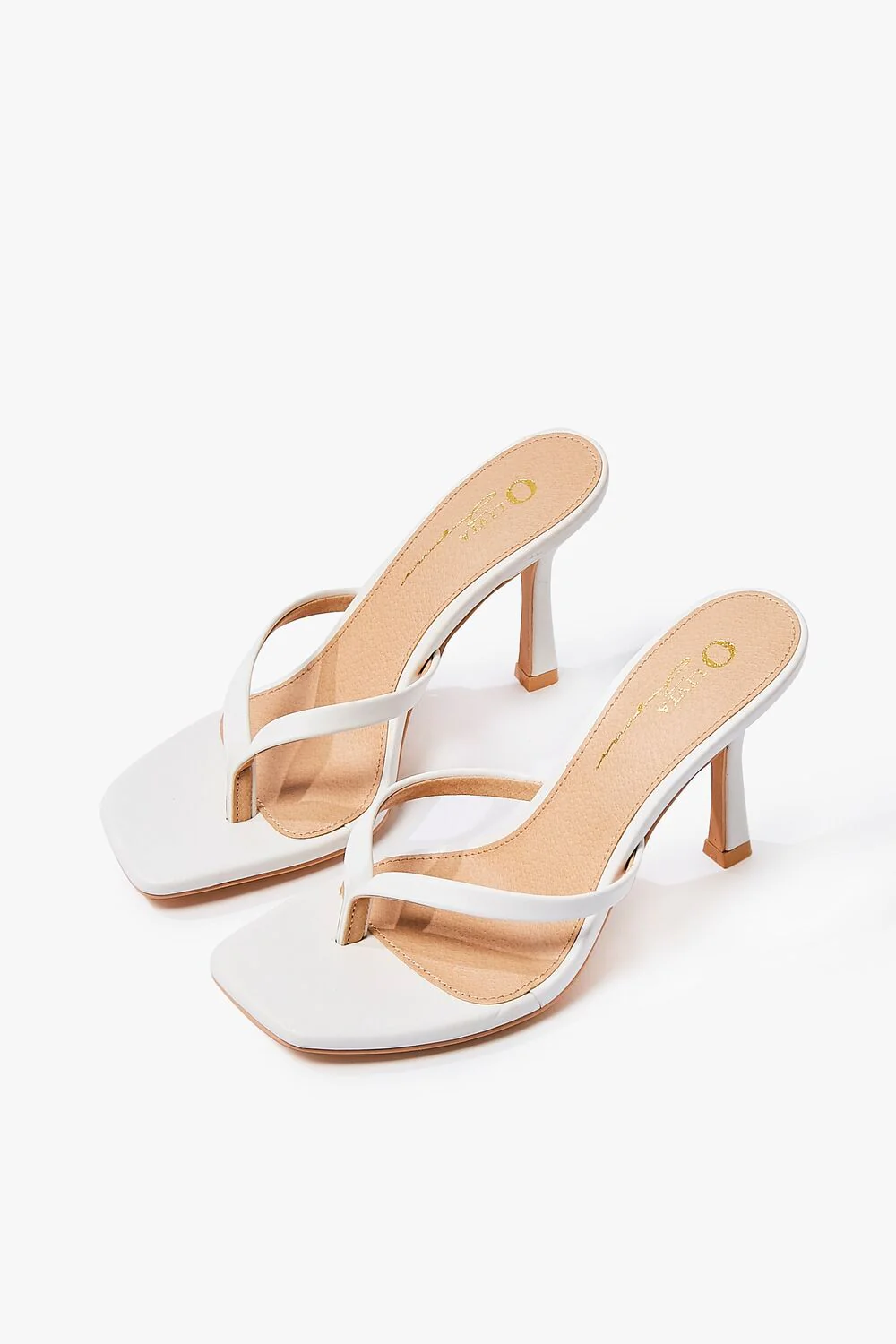 Faux Leather Thong Heels - Image 4