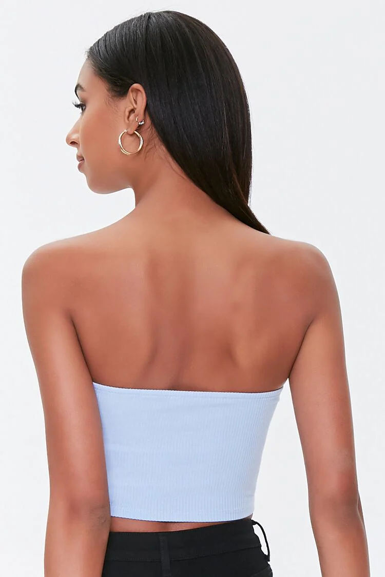 Ruched Drawstring Tube Top - Image 3